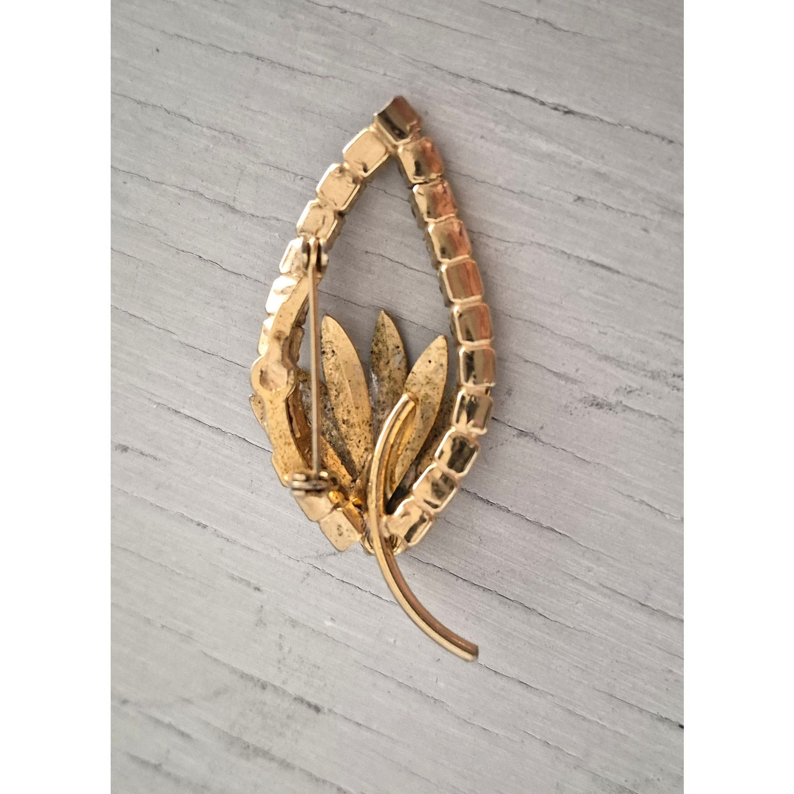 Other Vintage Amber Rhinestone Floral Brooch Size ONE SIZE - 3 Thumbnail