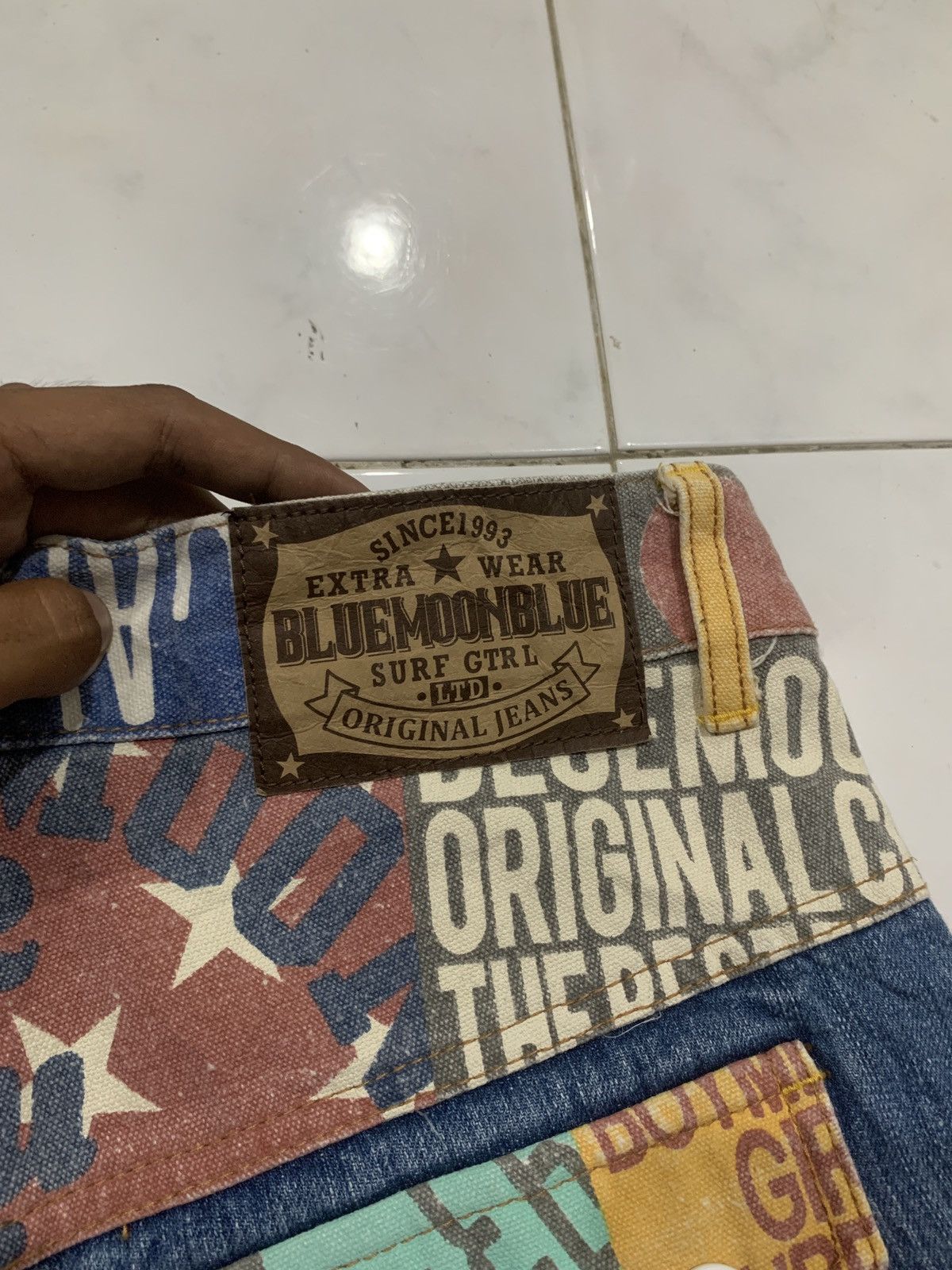 Japanese Brand Bluemoonblue 32 Vintage Printed Jeans Size US 28 / EU 44 - 7 Thumbnail