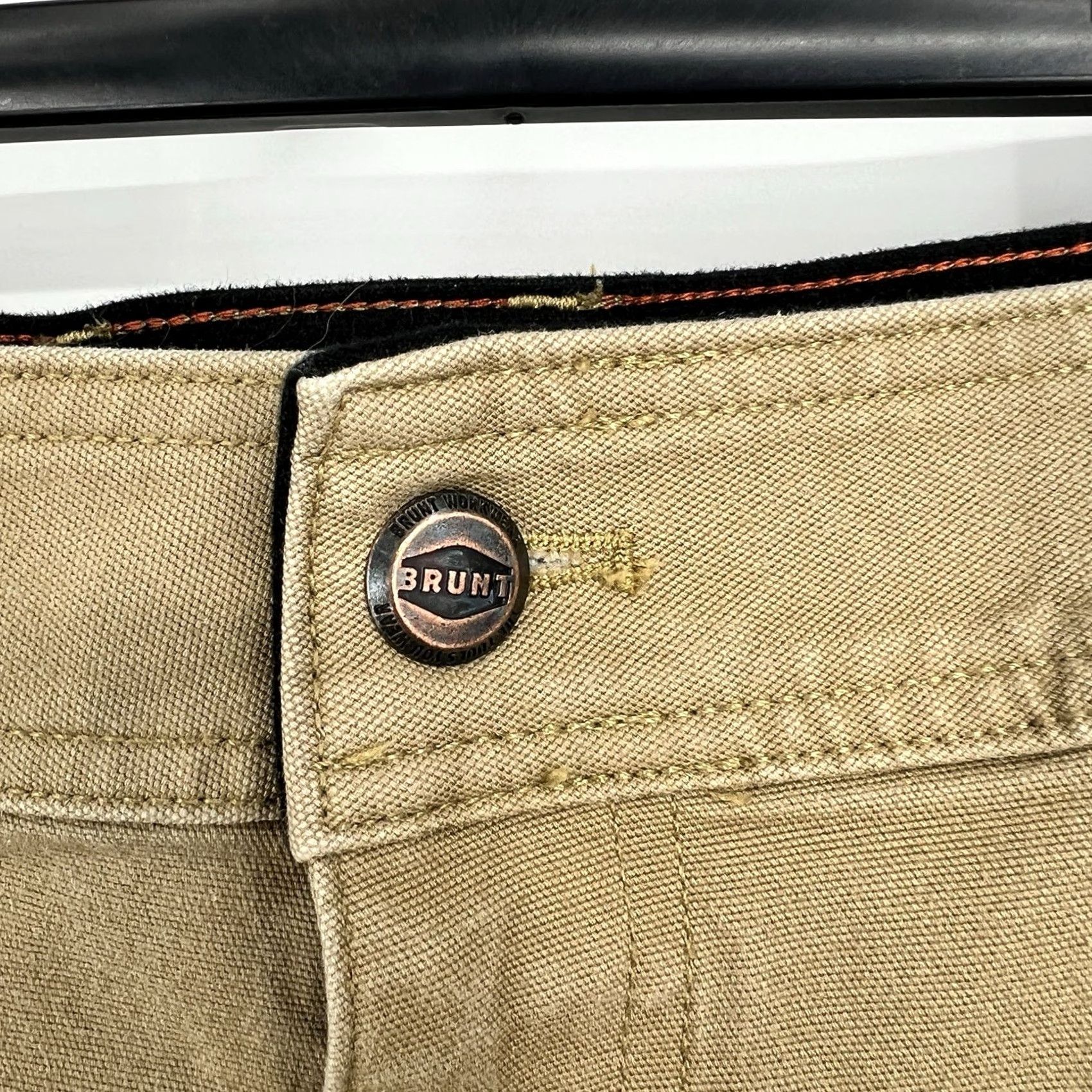Vintage Brunt Pants Mens 40x28 Torra Work Canvas Utility Stretch Tan Khakis Straight Leg Mid Rise 40x28 Mens RegularTopsewn Brown Logo Workwear Pants Size US 40 / EU 56 - 3 Thumbnail