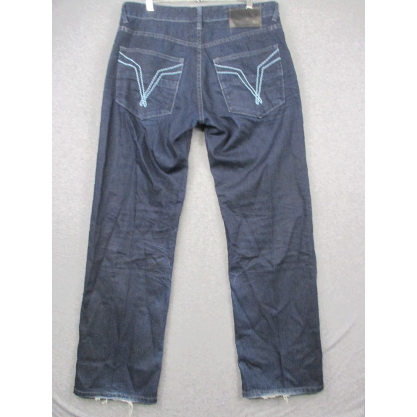 Ecko Unltd. ECKO UNLTD Jeans 34 Baggy Hip Hop Street Dark Blue Y2K Streetwear Wide Leg Jeans Mens Regular 34 Blue Denim 5-Pocket Size US 34 / EU 50 - 2 Thumbnail