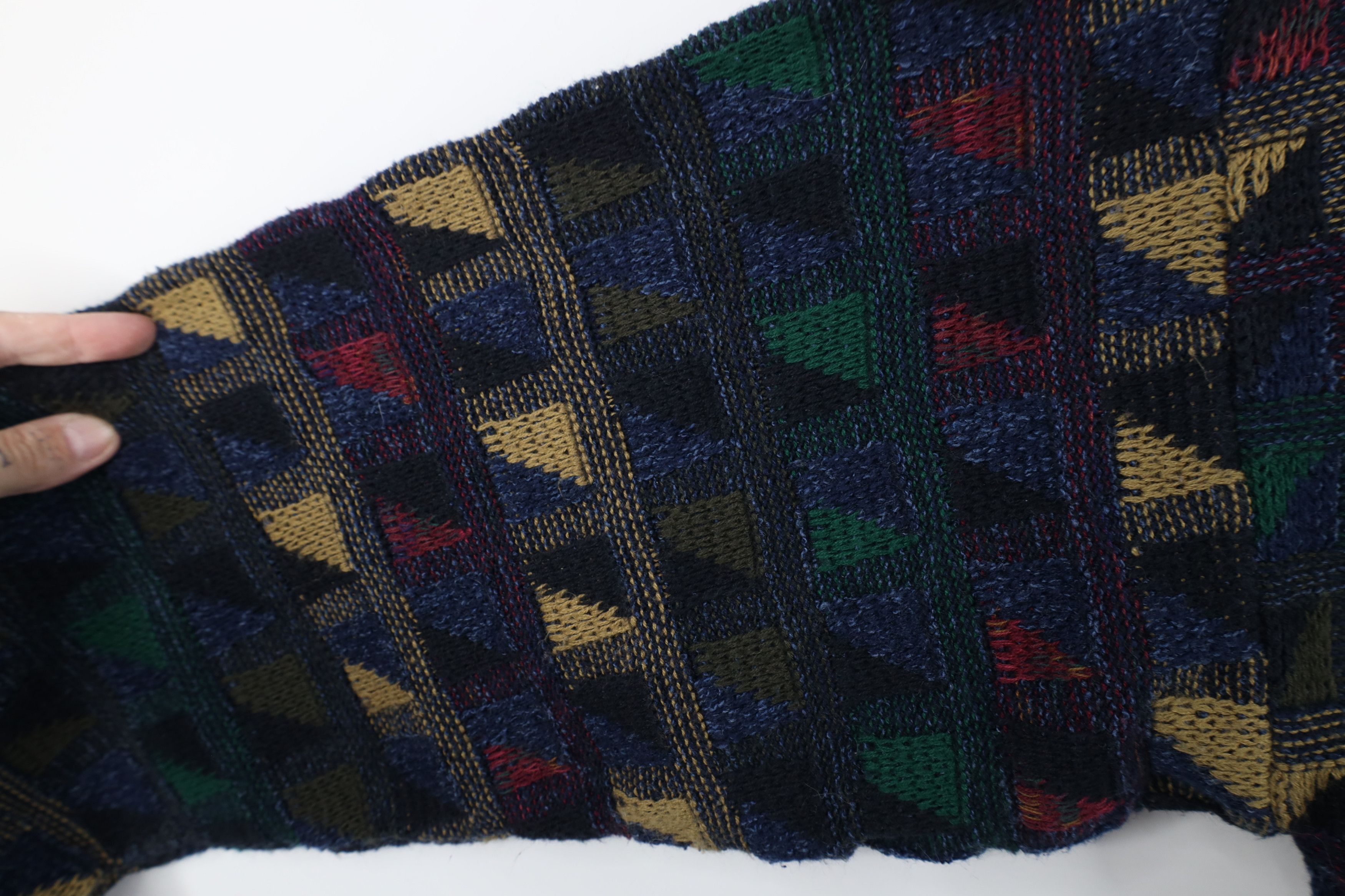 Vintage Vintage 90s Streetwear Rainbow Checkered Knit Sweater USA Size US L / EU 52-54 / 3 - 9 Thumbnail