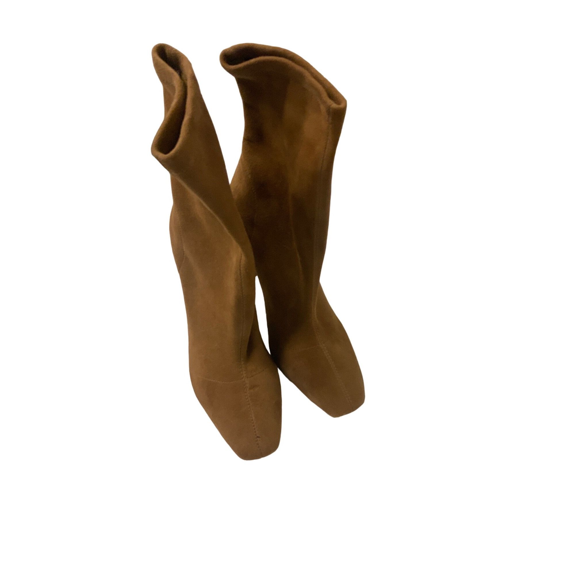 REVOLVE Raye Luxe Taupe Suede High Heel Vista Ankle Boots Size US 7 / IT 37 - 8 Thumbnail