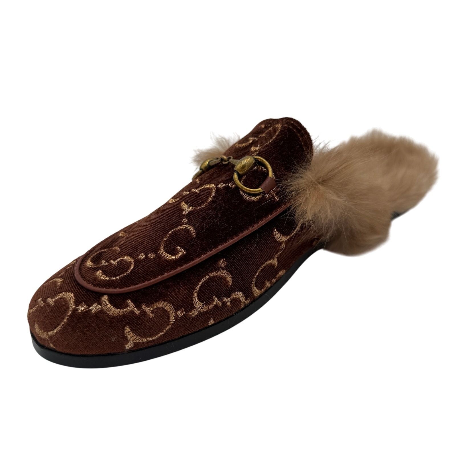 Gucci 40 Gucci Princetown Velvet GG Slipper Lamb Mules RIGHT ONLY Size US 9.5 / IT 39.5 - 1 Thumbnail