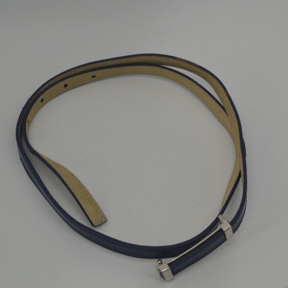 Other Navy Blue Skinny Dress Belt Faux Leather Minimalist Large Size ONE SIZE - 3 Thumbnail