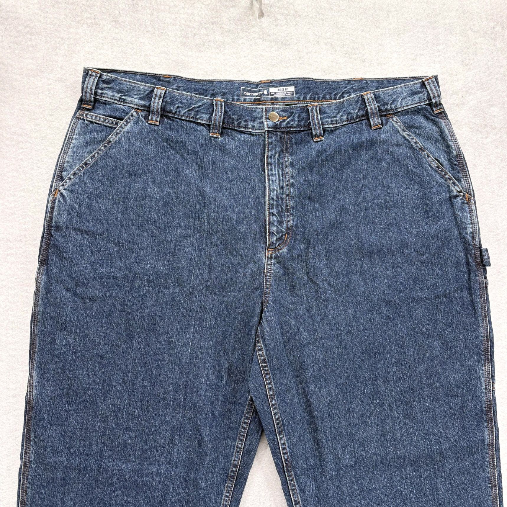 Carhartt VINTAGE Carhartt Utility Jeans Mens 44x34 Blue Medium Wash Loose Fit Denim Workwear NWT Size US 44 / EU 60 - 3 Thumbnail