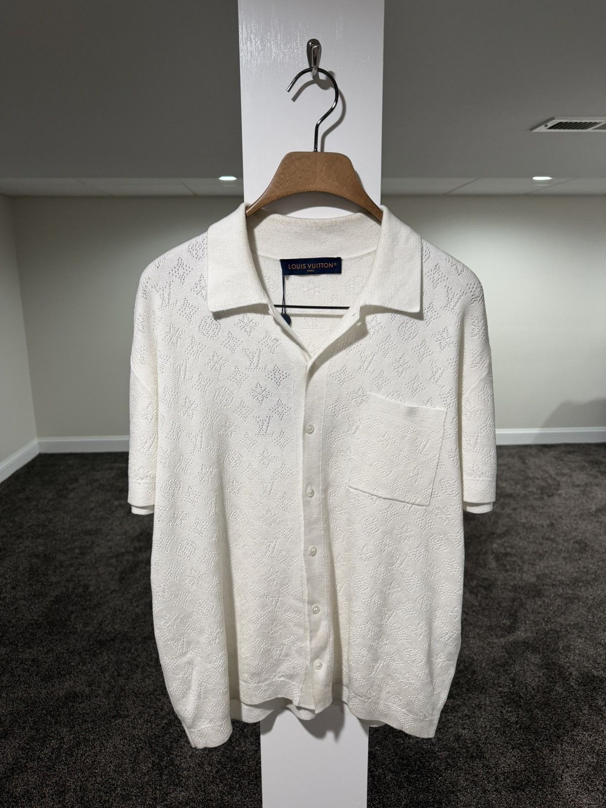 Louis Vuitton Louis Vuitton Monogram Pointelle White Short-Sleeved Shirt Size US XS / EU 42 / 0 - 1 Thumbnail