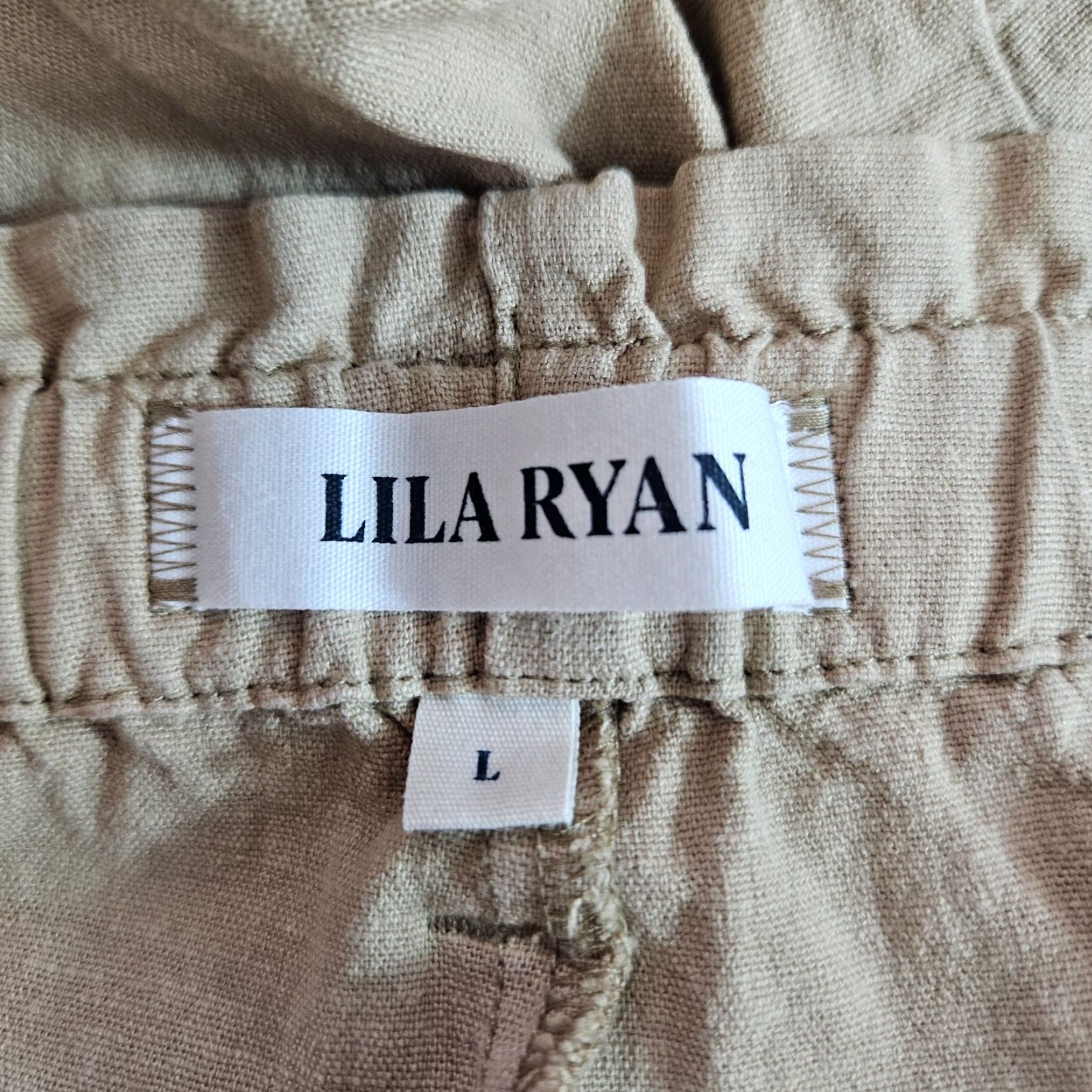 Vintage Lila Ryan Womens Cropped Pants Sz Large Tan High Rise Linen Blend Cropped Pants Size 36" / US 14 / IT 50 - 7 Thumbnail