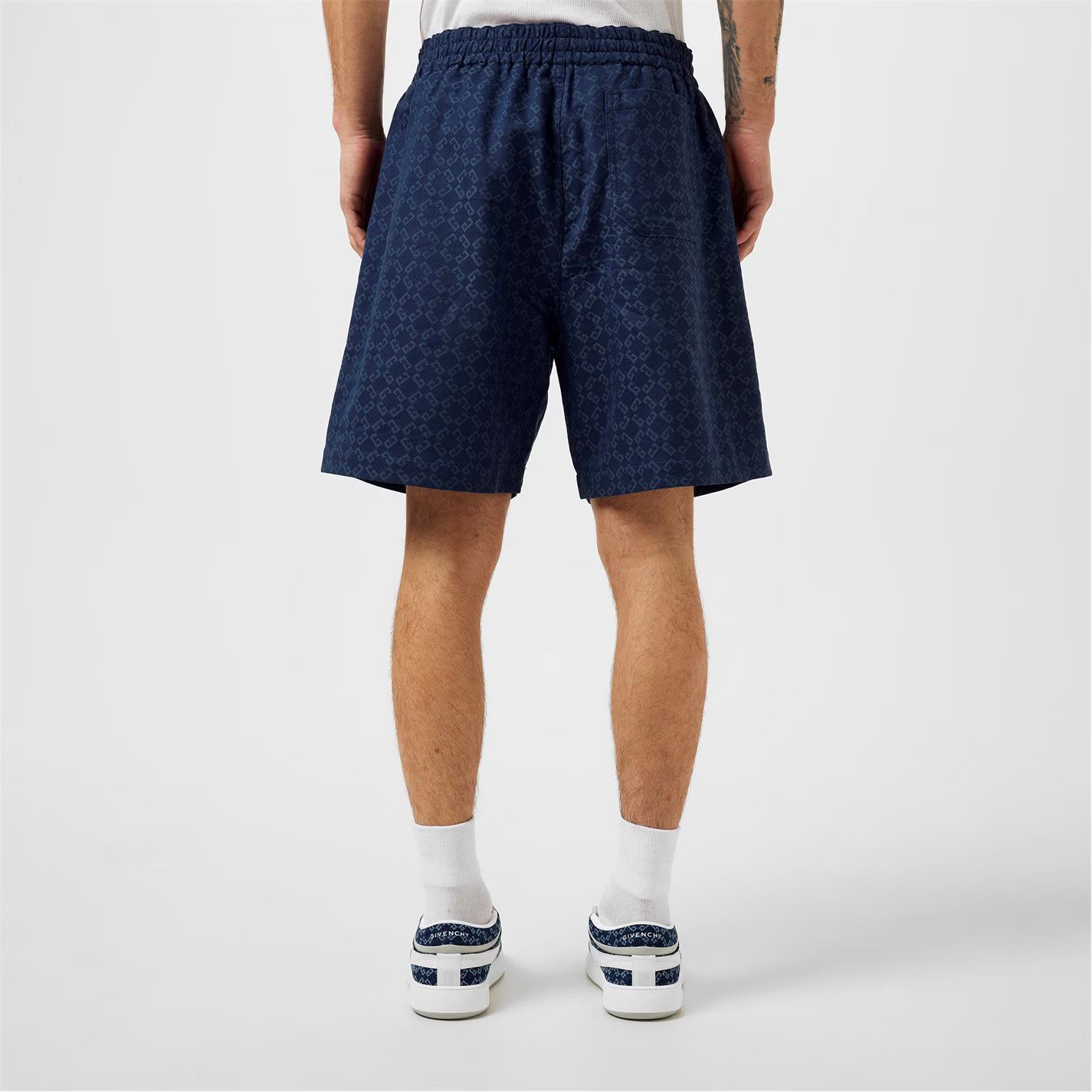 Givenchy o1g2r1mq0426 Monogram Shorts in Blue Size US 34 / EU 50 - 4 Thumbnail
