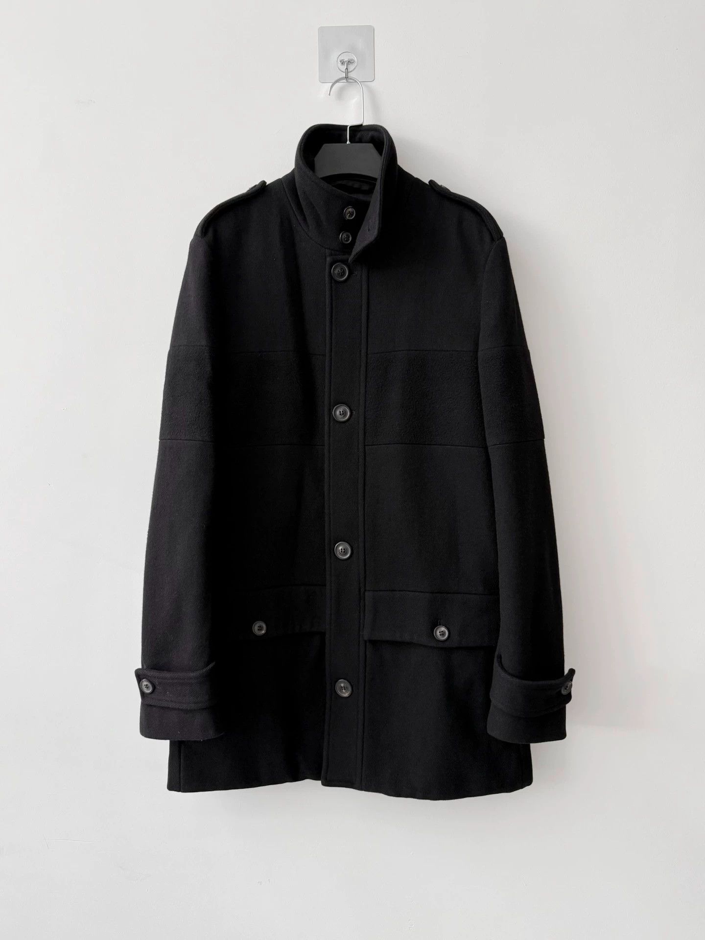 Maison Margiela MMM F/W10 Colorblocked Stand Collar Coat Black 46 Size US S / EU 44-46 / 1 - 1 Thumbnail