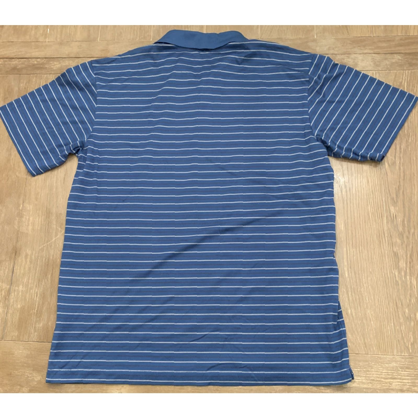 Nike VINTAGE Nike Tiger Woods Collection Golf Polo Mens XL Blue Striped Swoosh EUC Size US XL / EU 56 / 4 - 4 Thumbnail