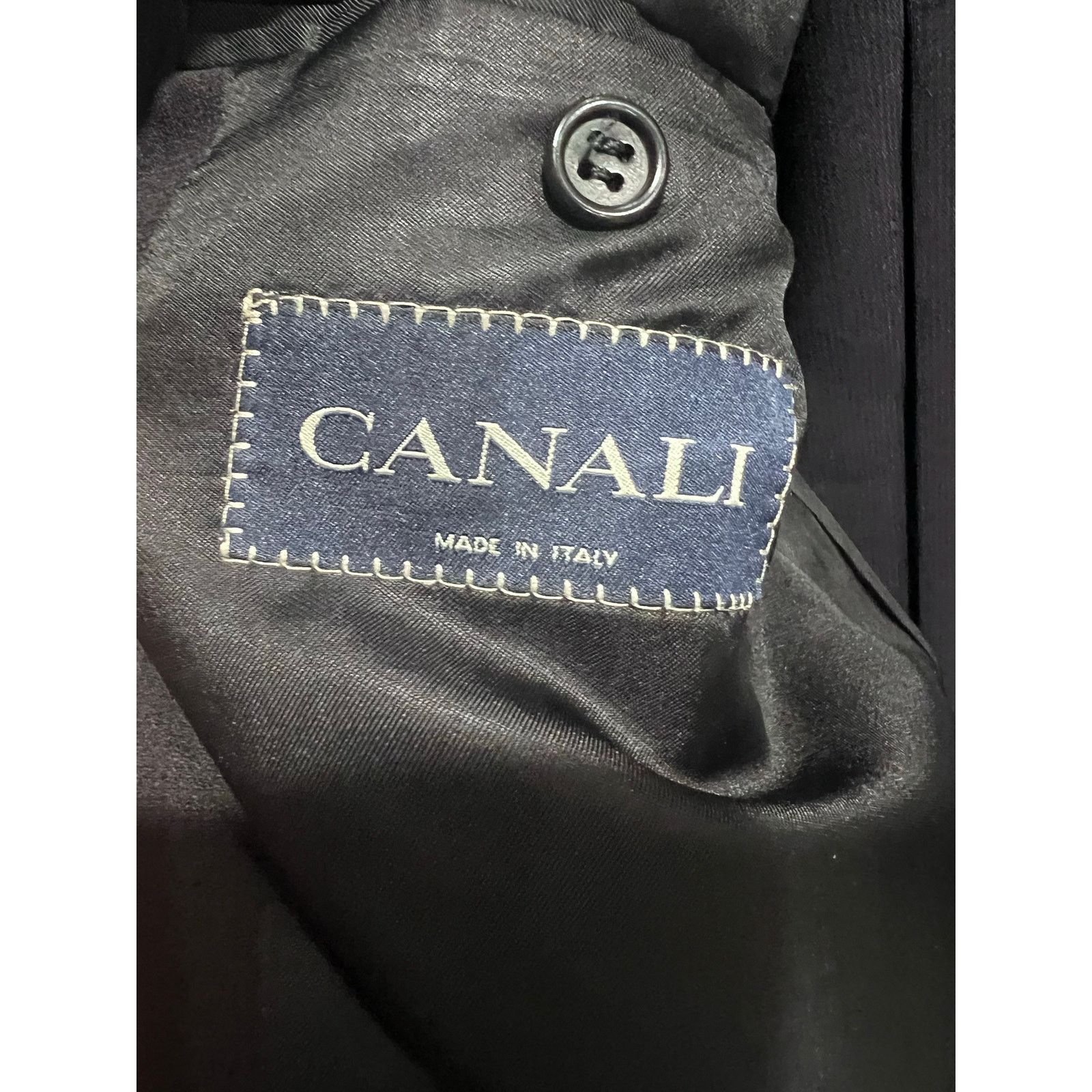 Canali Canali Suit 44R 38x32 Black Wool Italy Designer Mens 2 Piece Size 44R - 3 Thumbnail
