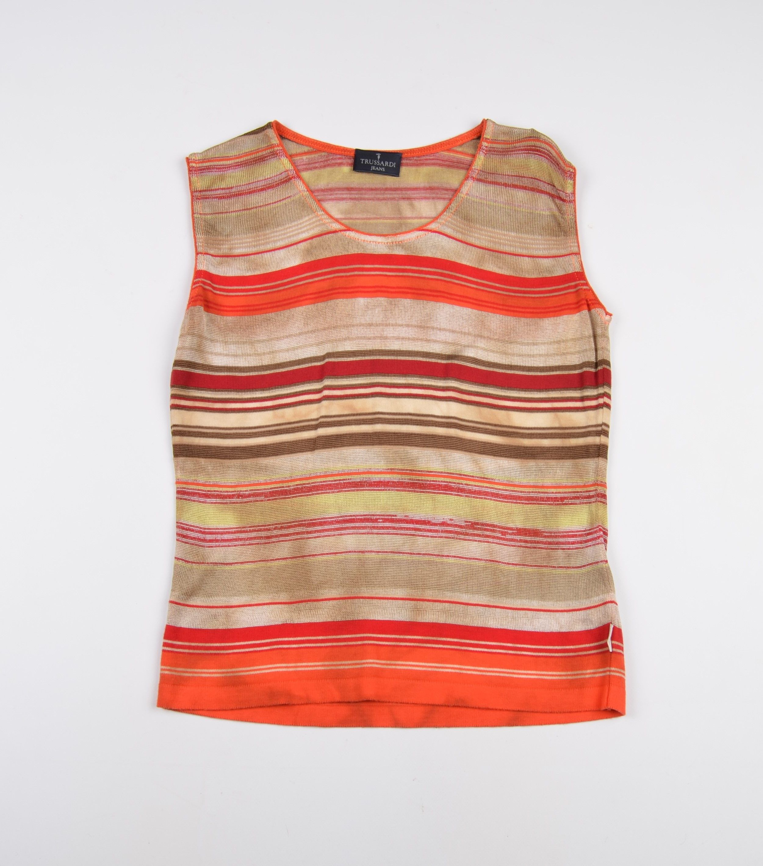 Trussardi × Vintage Vintage Trussardi Jeans Striped Mesh Top Size M / US 6-8 / IT 42-44 - 4 Thumbnail