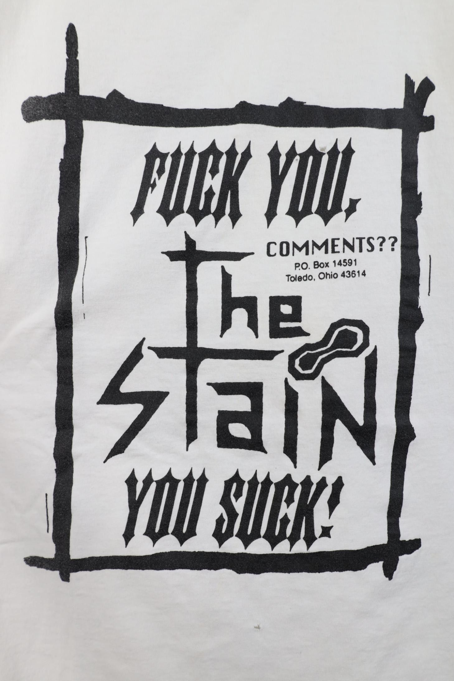 Vintage Vintage 80s F*ck You You Suck The Stain Band T-Shirt Ohio Size US XL / EU 56 / 4 - 4 Thumbnail