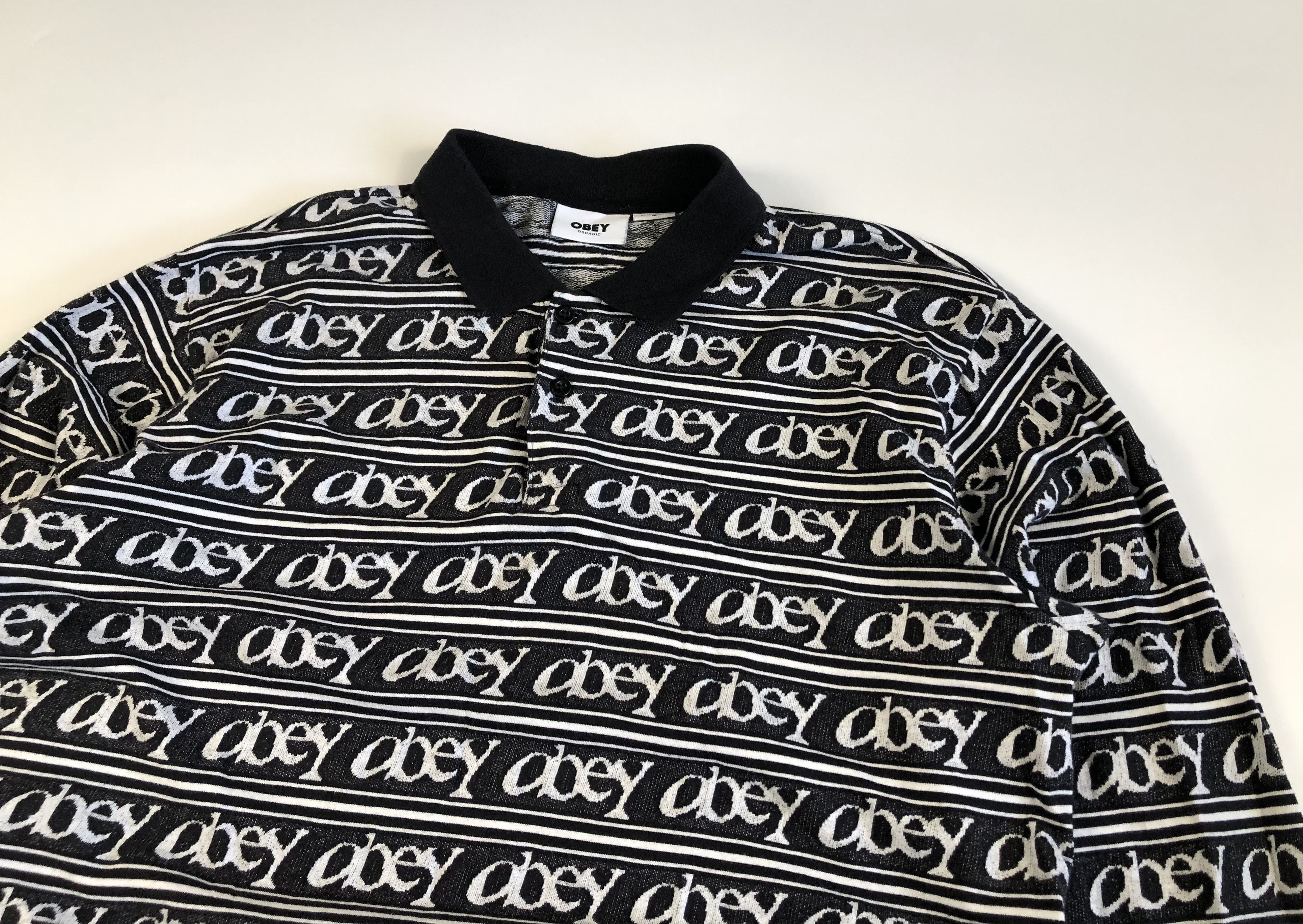 Obey Obey Wegner Jacquard Cotton Long Sleeve Polo Size US M / EU 48-50 / 2 - 2 Thumbnail