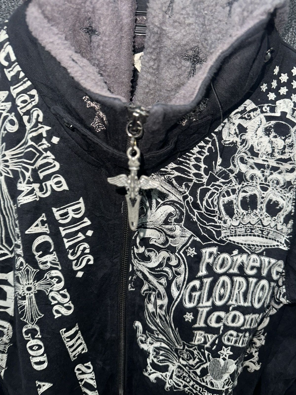 If Six Was Nine Glitz Inspired Chrome Heart2 Pocket Zipper Hoodie Size US S / EU 44-46 / 1 - 3 Thumbnail