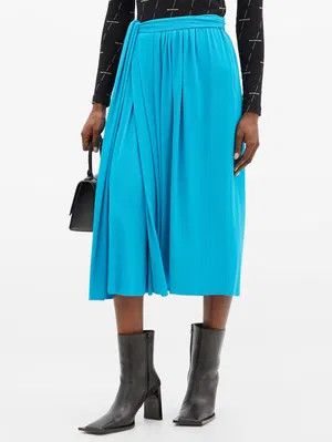 Balenciaga o1y0625 Midi Skirt in Azure Size 28" / US 6 / IT 42 - 4 Thumbnail