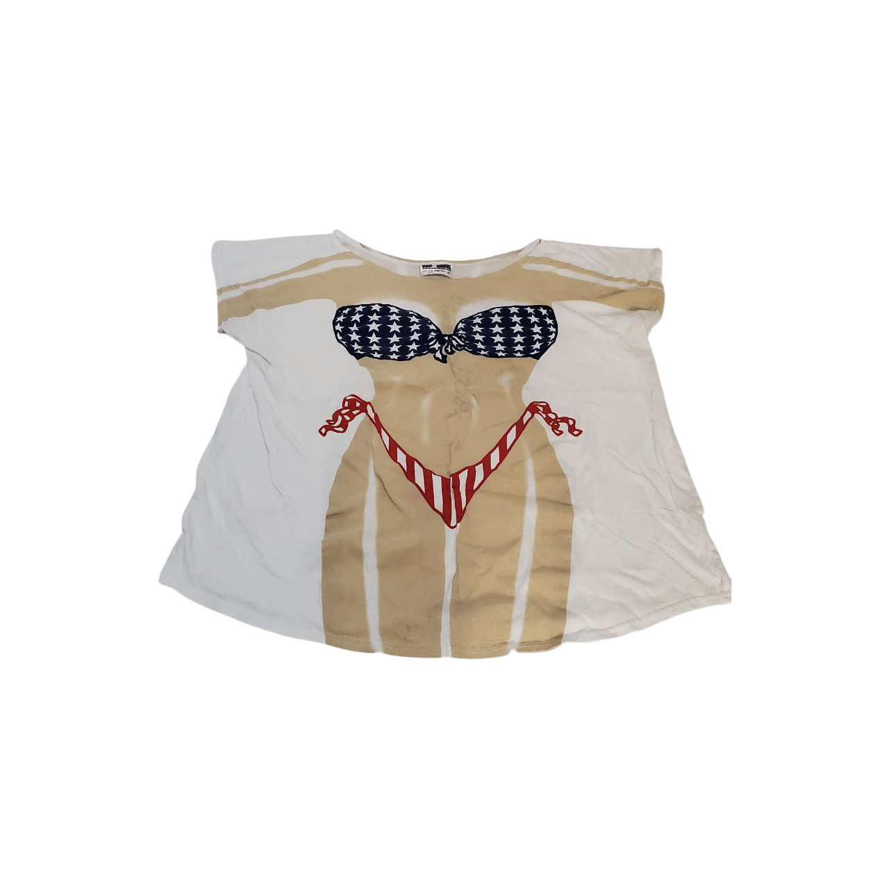 Vintage 90s American Bikini Caricature T-Shirt Size XL / US 12-14 / IT 48-50 - 1 Thumbnail