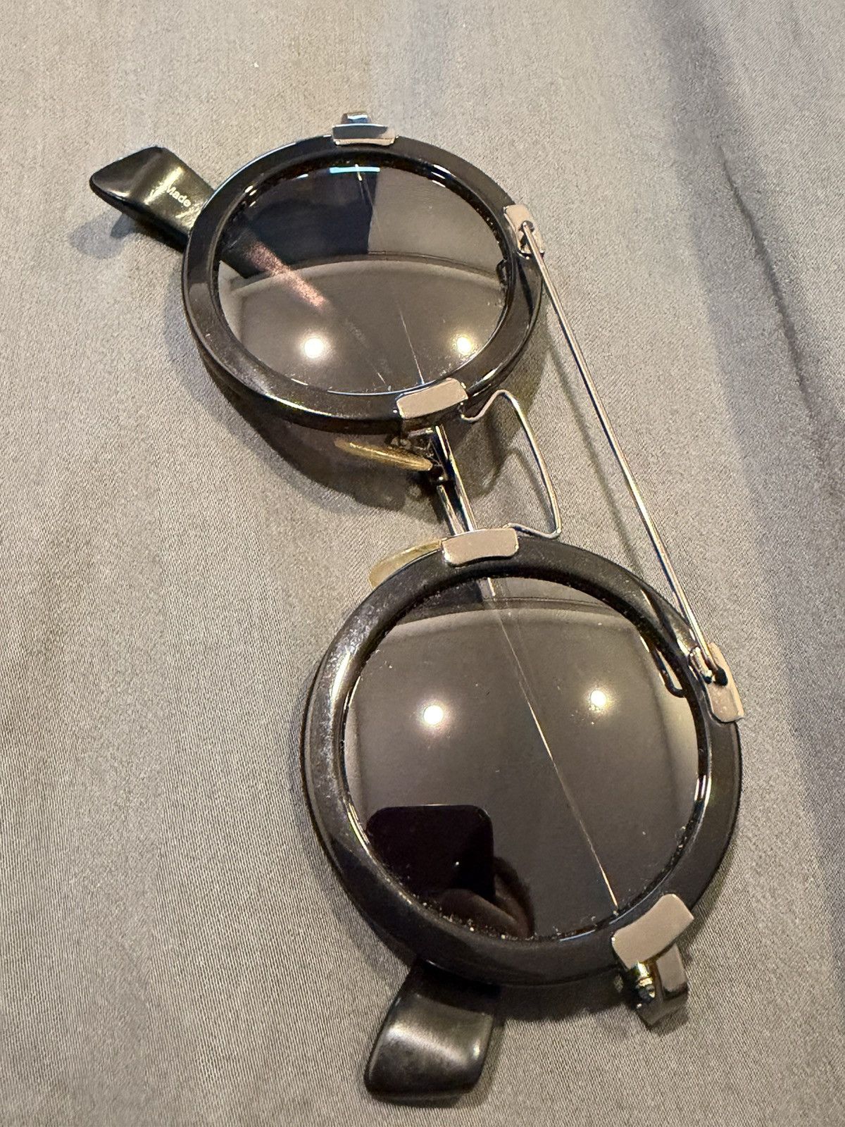 Yohji Yamamoto YOHJI YAMAMOTO BLACK & ACETATE ROUND SUNGLASSES Size ONE SIZE - 5 Thumbnail