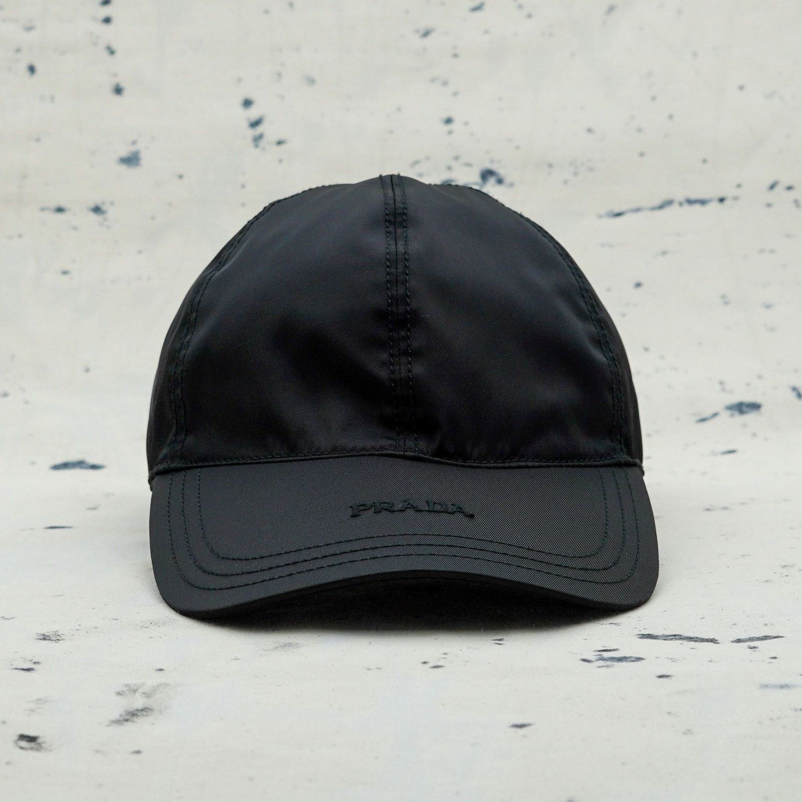 Prada Prada black nylon embroidered logo sport baseball cap hat Size ONE SIZE - 2 Thumbnail