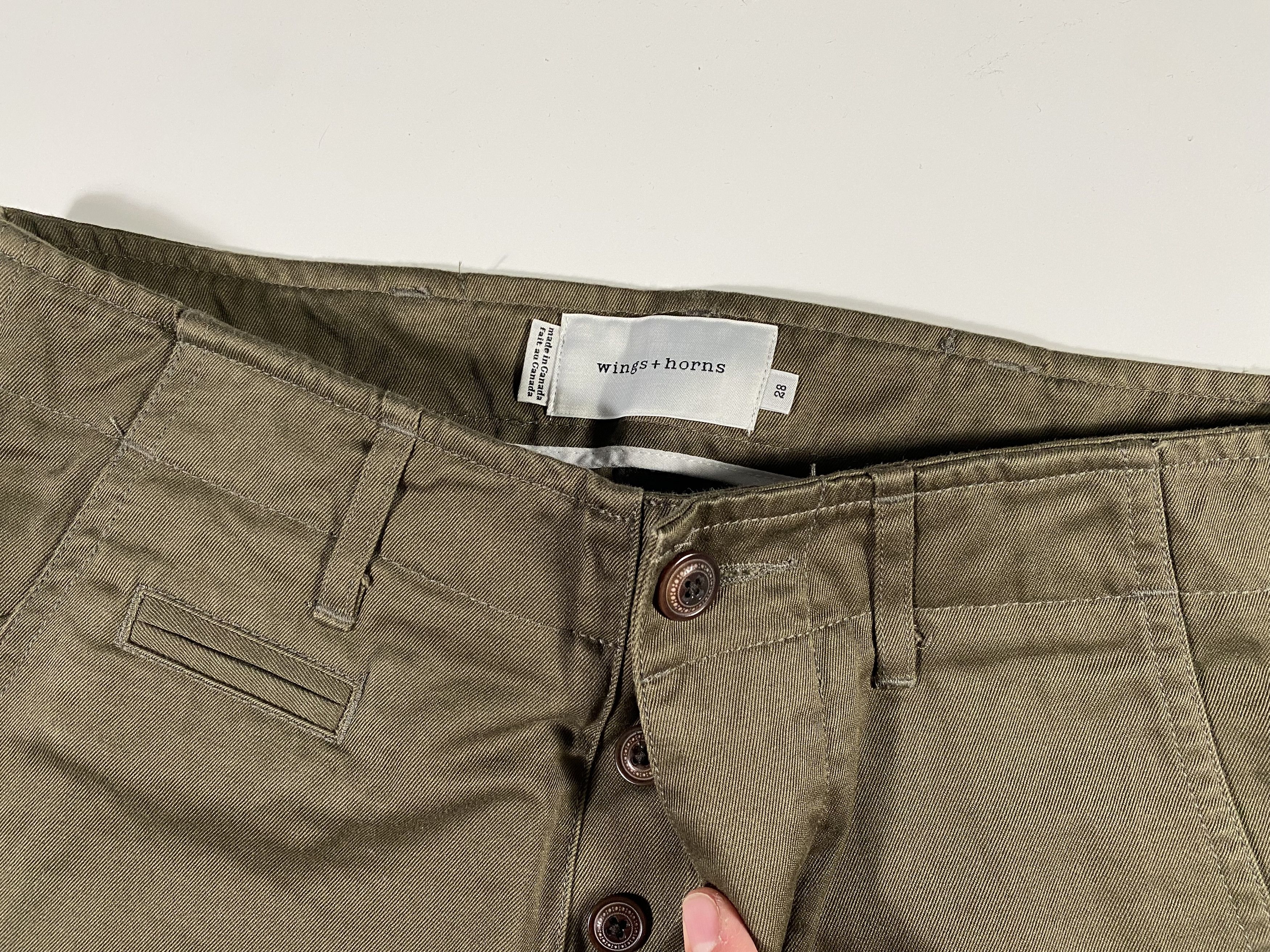 Wings + Horns Wings + Horns Olive Green Bermuda Shorts 28x11.5 Size US 28 / EU 44 - 3 Thumbnail