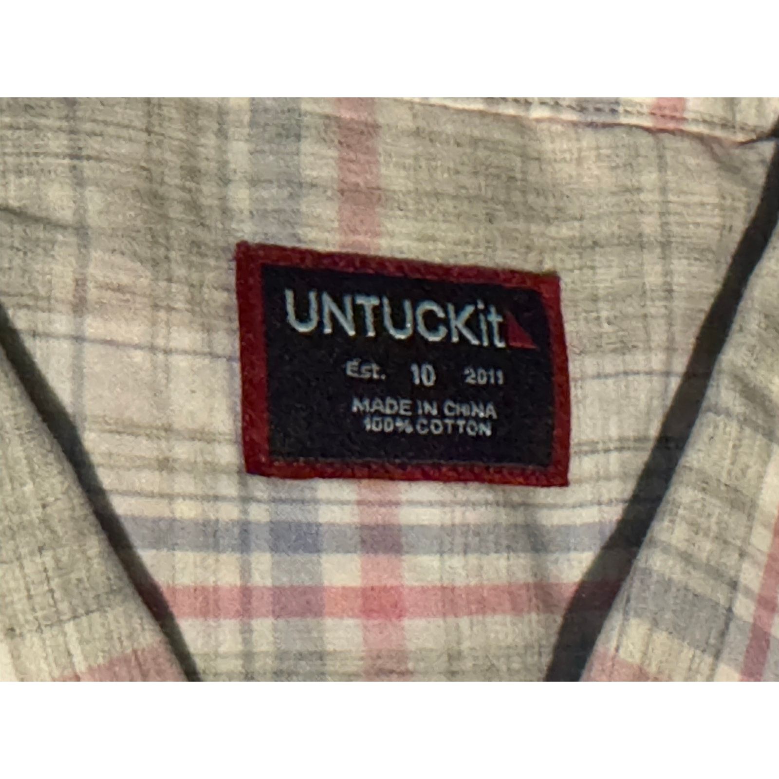 UNTUCKit UNTUCKIT Chasseles Plaid Shirt Cotton Gray Pink Size 10 Size S / US 4 / IT 40 - 7 Thumbnail