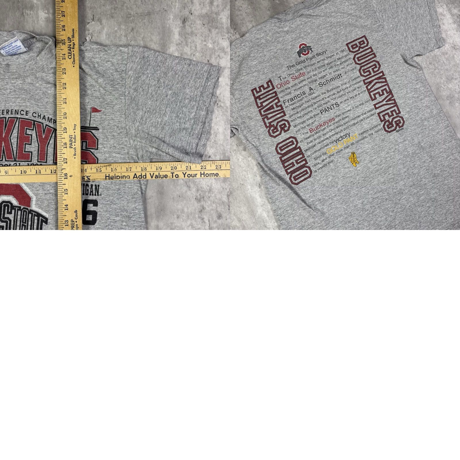 Champion VINTAGE 90s Buckeyes Conference Champions T Shirt Mens M Gray Cotton Short Sleeve Crew Neck All Sport Football Promo Shirt Size US M / EU 48-50 / 2 - 8 Thumbnail