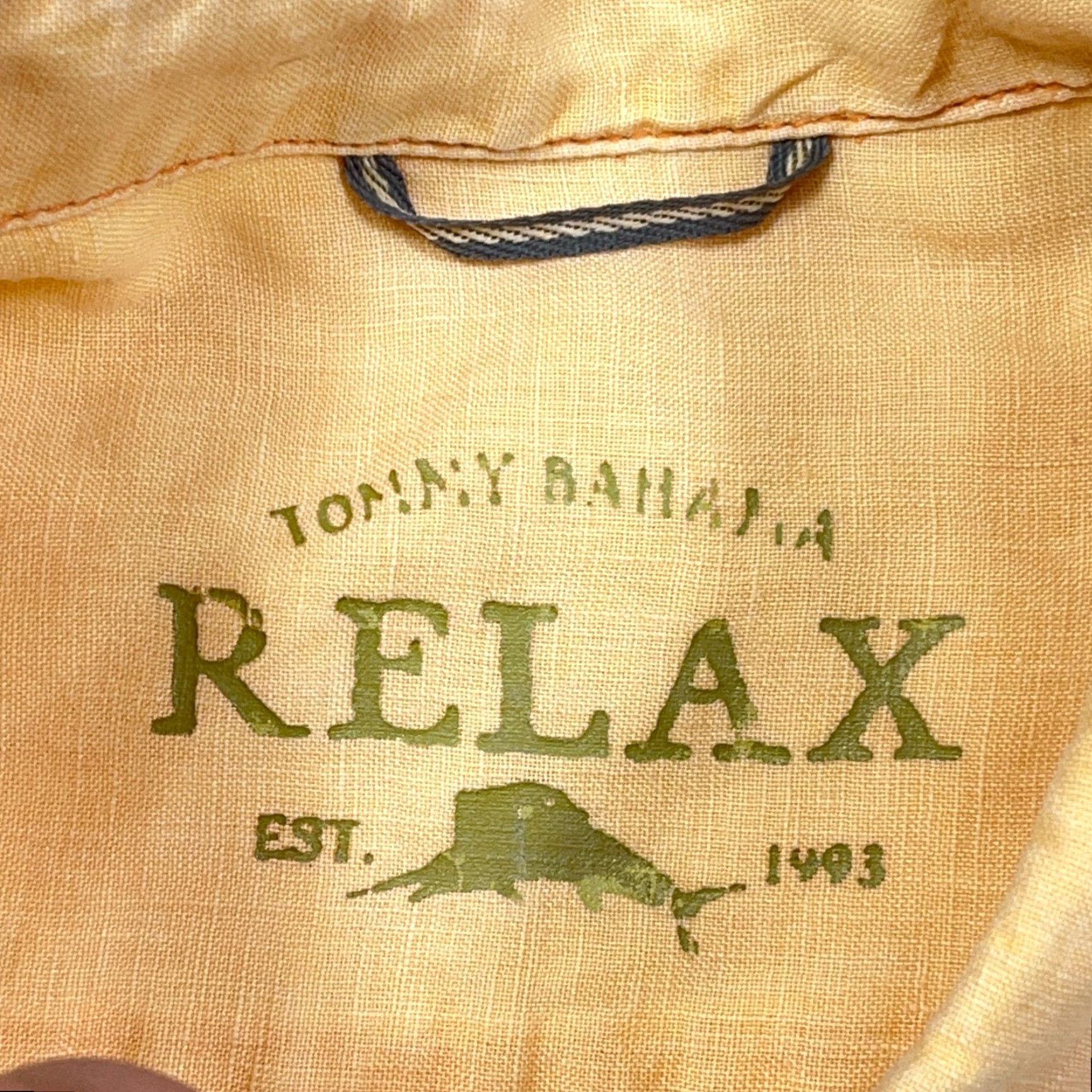 Tommy Bahama VINTAGE Tommy Bahama Shirt Men XL Yellow Linen Button Up Relax Hawaiian Camp Pocket Size US XL / EU 56 / 4 - 3 Thumbnail