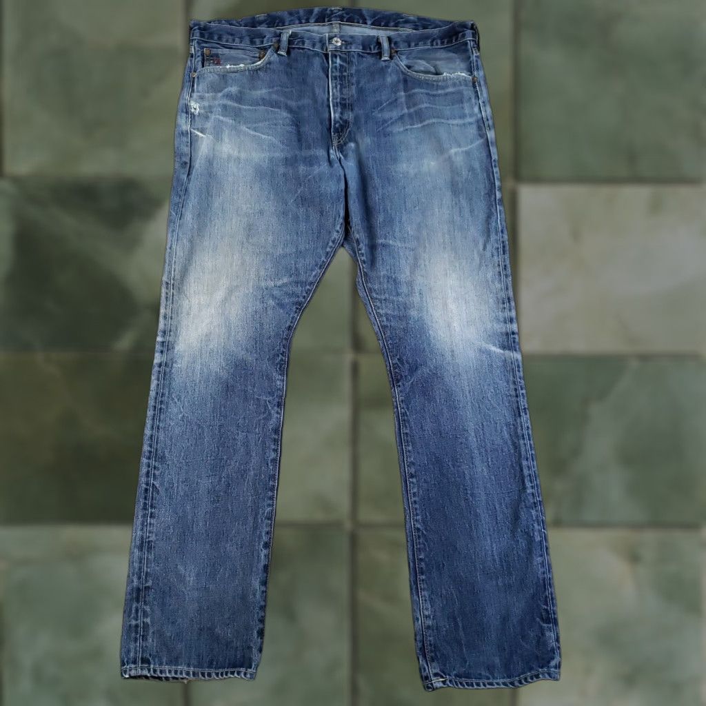 Ralph Lauren RALPH LAUREN Jeans 40x32 Blue Distressed Slim Straight Fit Denim Mens Size US 40 / EU 56 - 1 Thumbnail