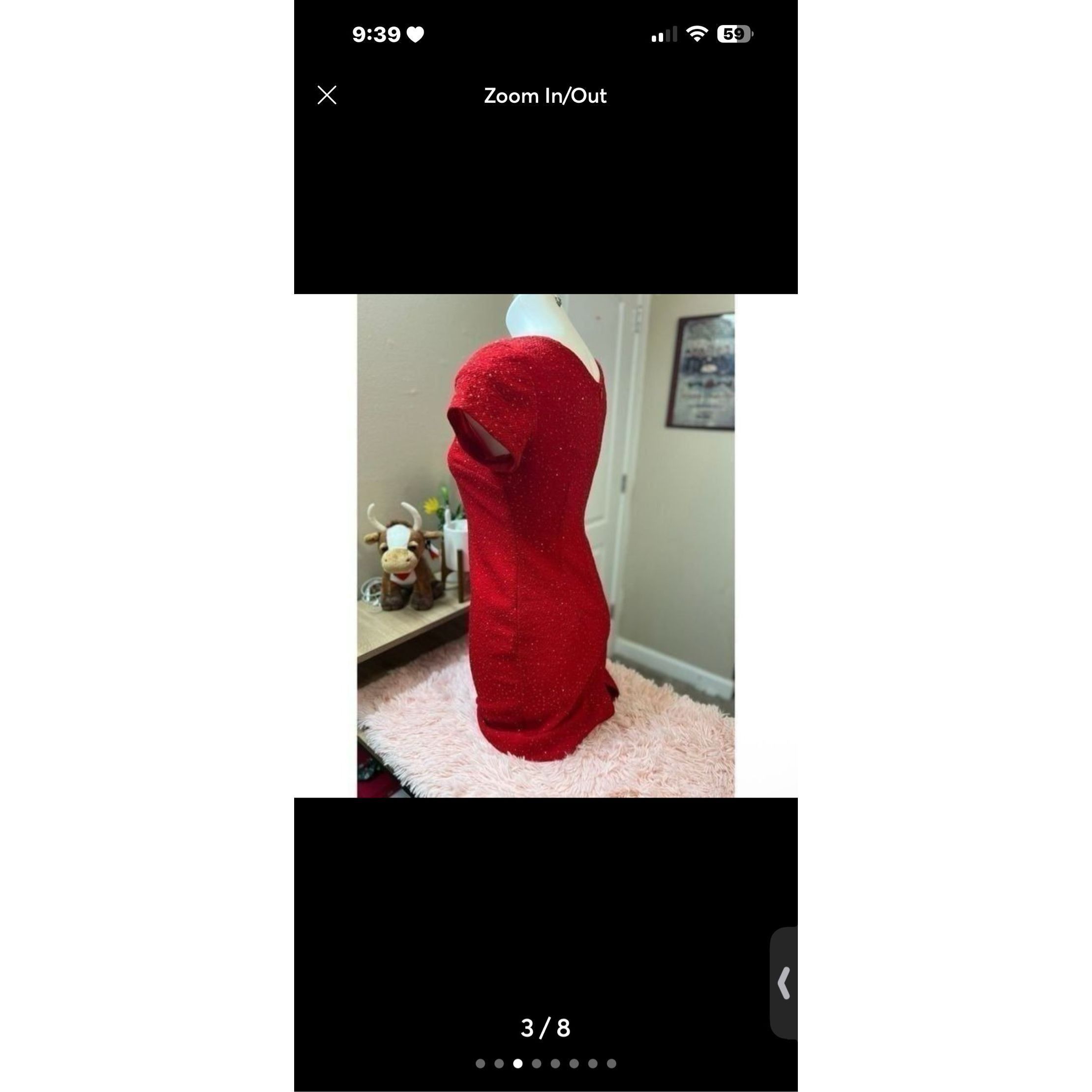 Other David Warren Petites Vintage Red Sequin V-Neck Cap Sleeve Sh Size S / US 4 / IT 40 - 10 Thumbnail