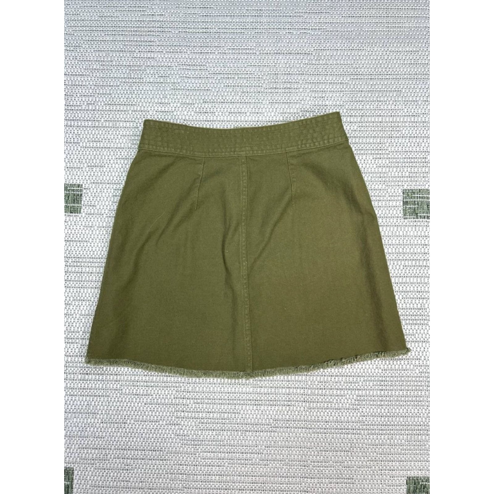 Madewell Madewell Skirt A-Line Womens 2 Green Cotton Stretch Denim Snap Front New Size 26" / US 2 / IT 38 - 2 Thumbnail