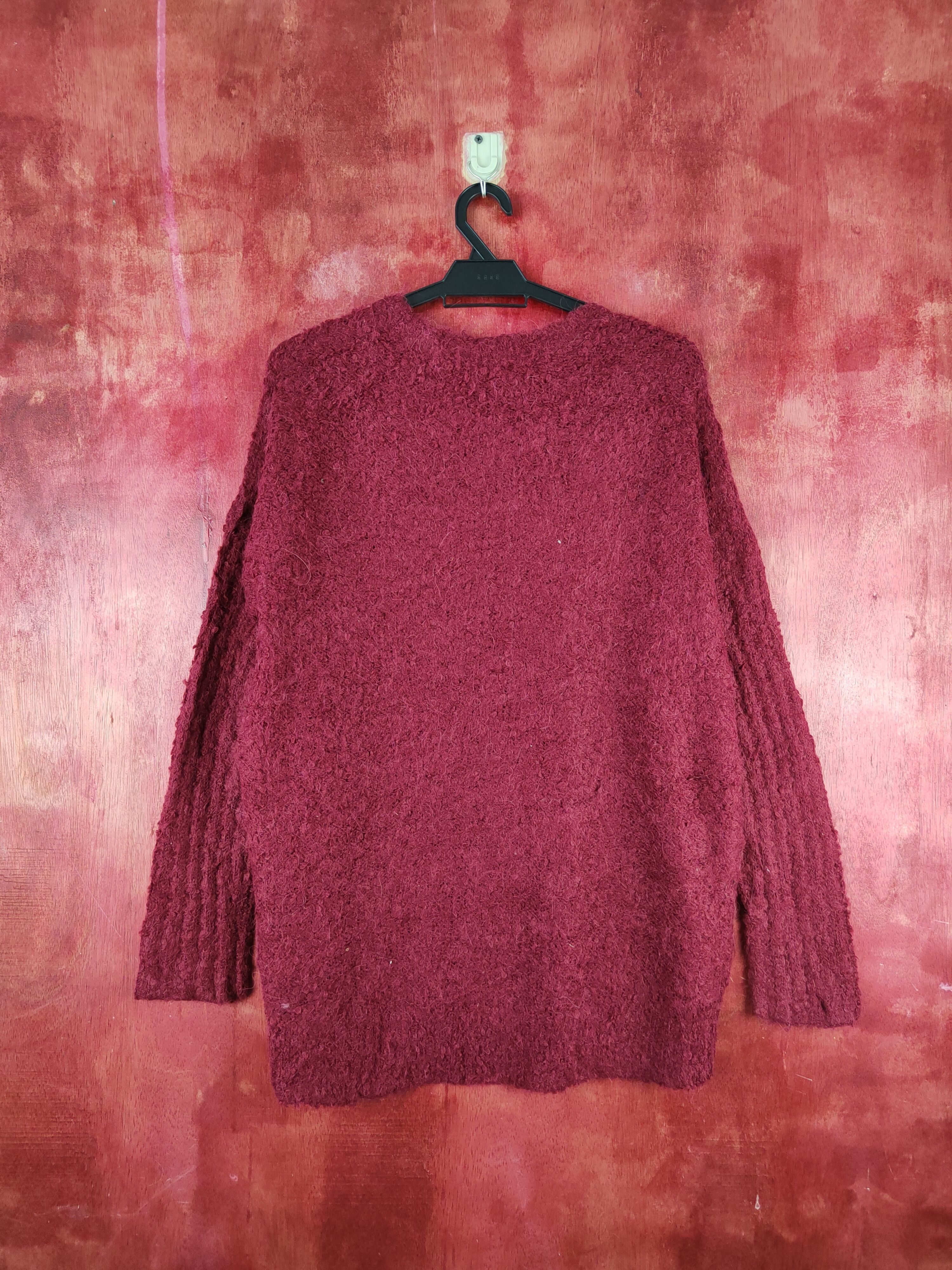Aran Isles Knitwear Lowrys Farm Maroon Fur Mohair Knitwear #S2022 Size L / US 10 / IT 46 - 7 Thumbnail