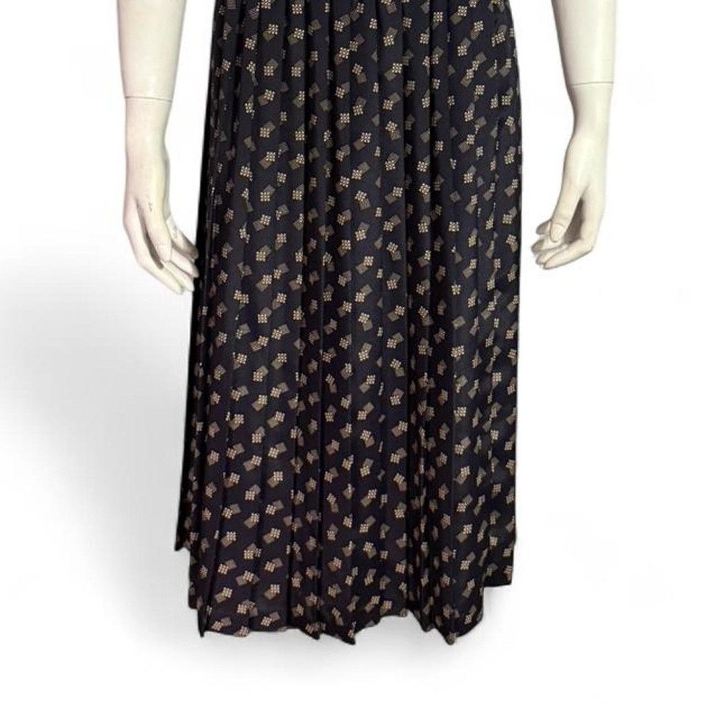 Other Vintage Leslie Fay black and gold midi skirt Size 30" / US 8 / IT 44 - 2 Thumbnail