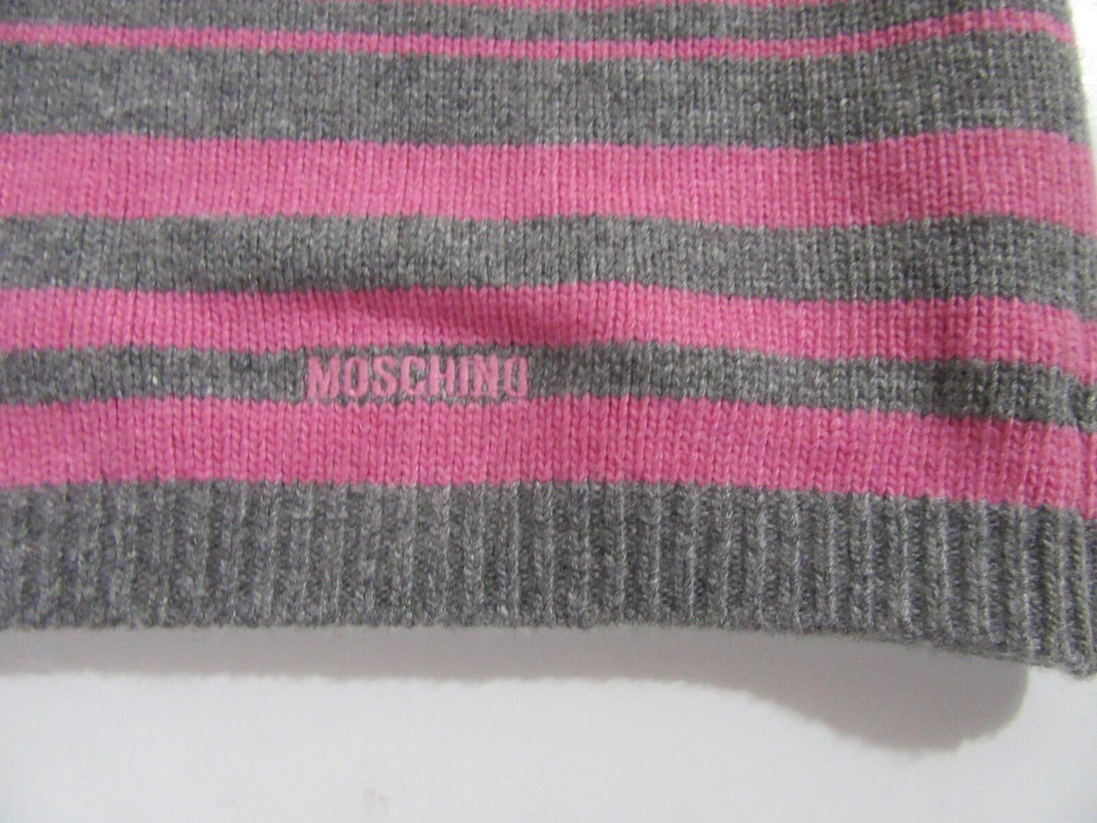 Moschino Moschino Beanie Hat Pink and Grey Striped NWT Size ONE SIZE - 2 Thumbnail