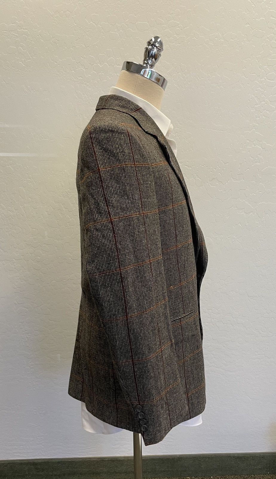 Aquascutum × Vintage Vintage Windowpane Check Wool Tweed Jacket Size 42R - 3 Thumbnail