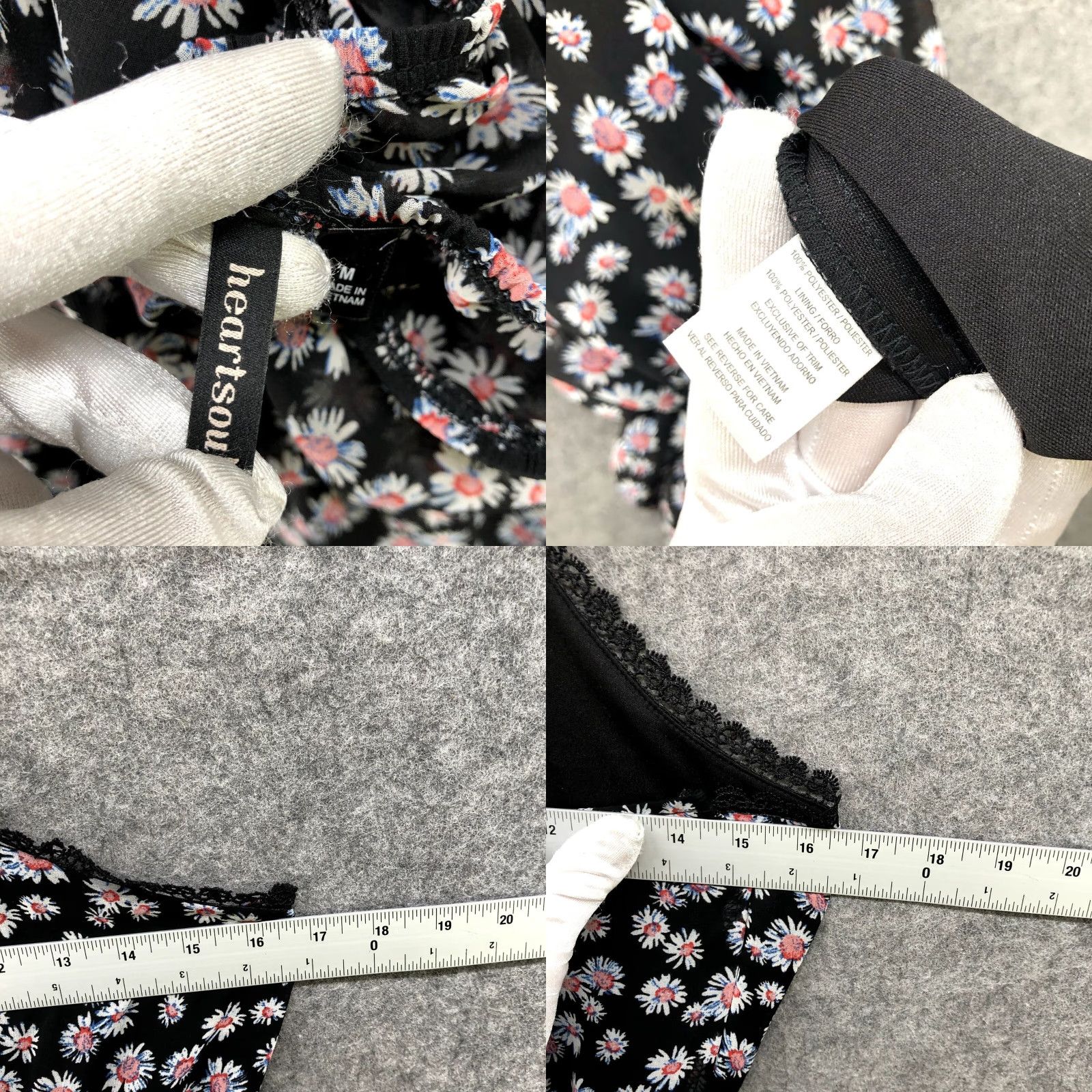 Vintage Heart Soul Maxi Dress M Black Floral Halter Chiffon Sleeveless Front Slits Beach Bohemian Women Women’s M Size M / US 6-8 / IT 42-44 - 8 Thumbnail