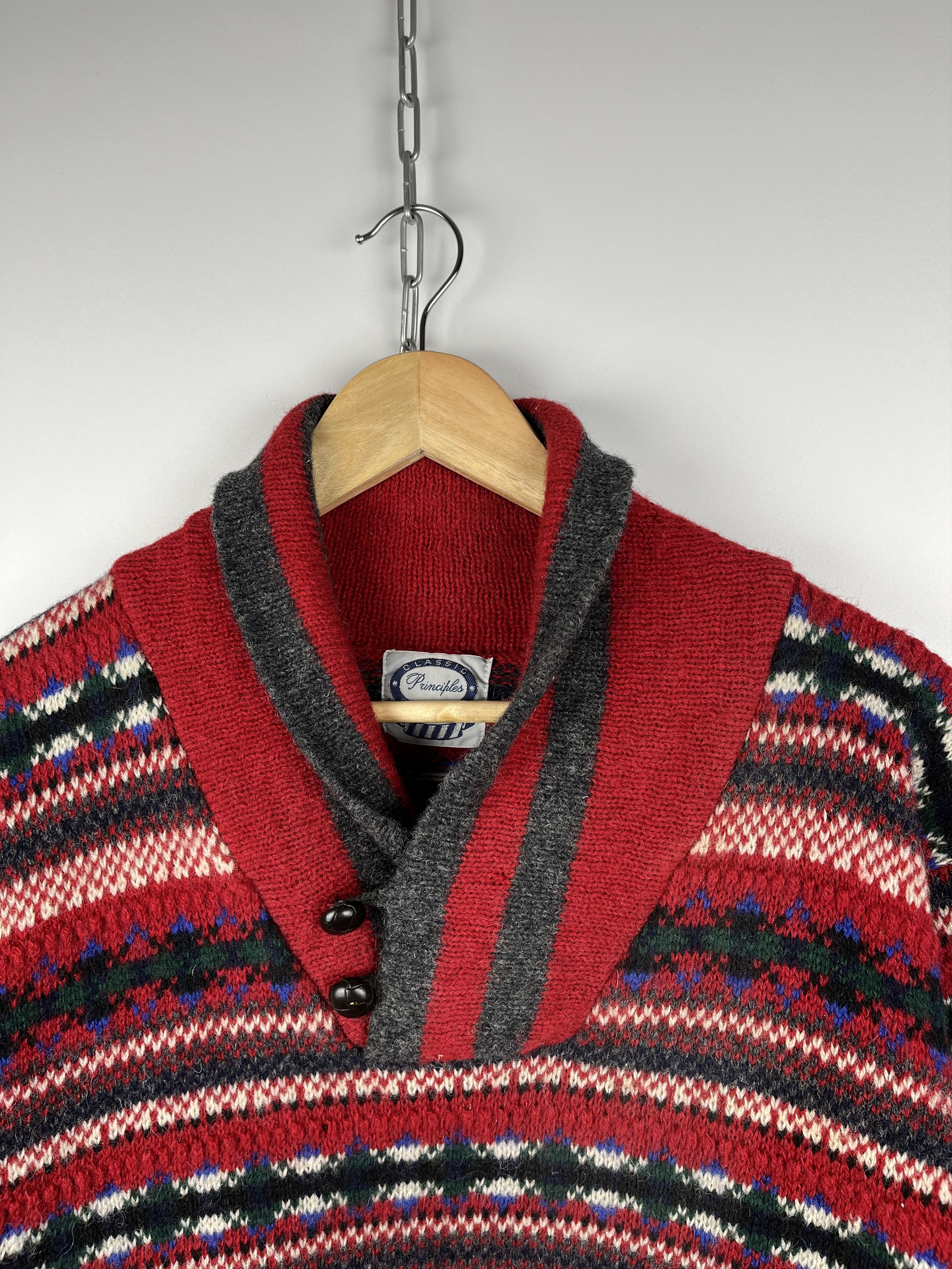 Vintage Vintage Principles Shetland Wool Isle Shawl Sweater Jumper Size US S / EU 44-46 / 1 - 6 Thumbnail