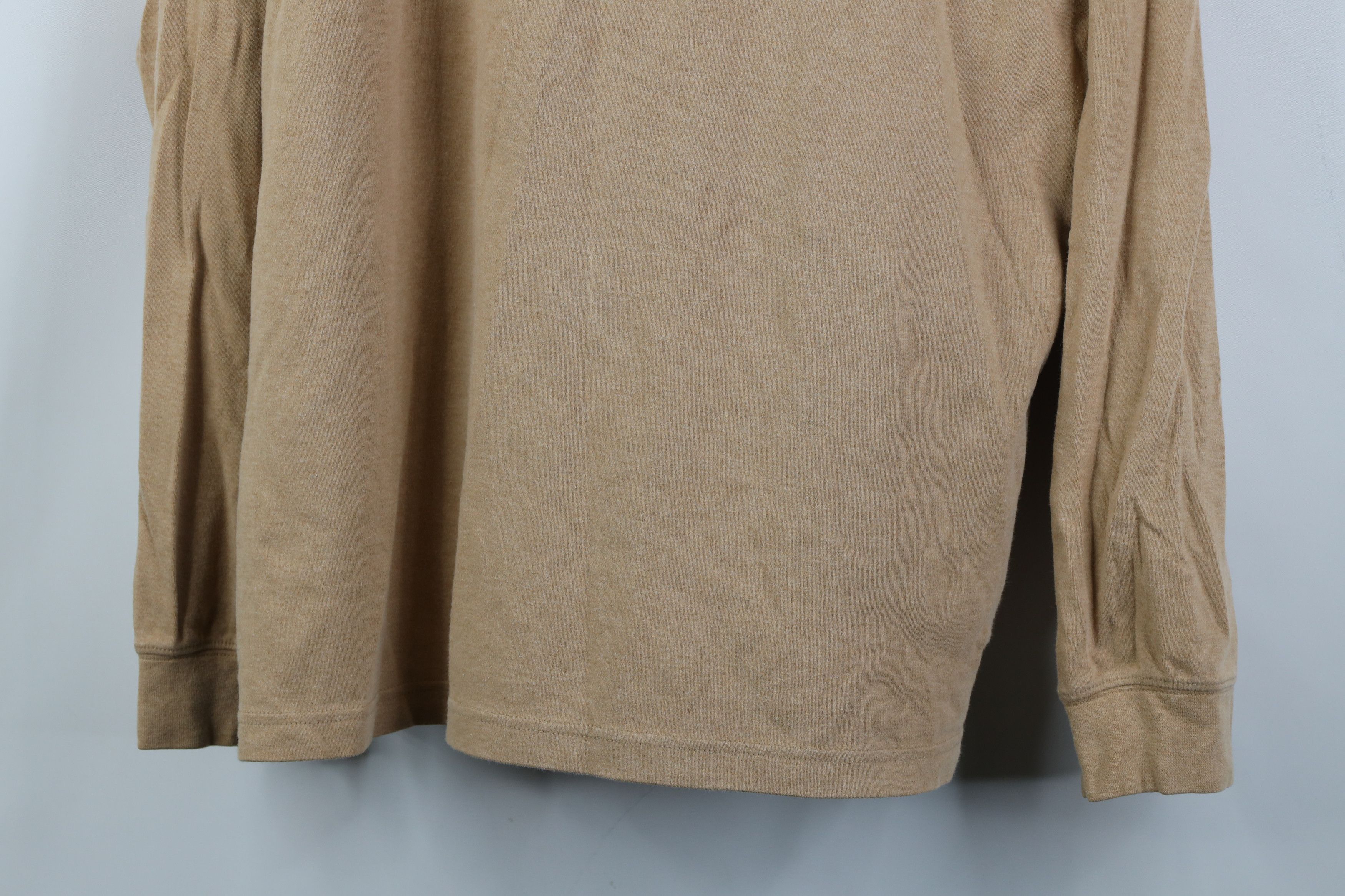 Lands' End Vintage 90s Lands End Blank Turtleneck T-Shirt Camel Brown Size US L / EU 52-54 / 3 - 3 Thumbnail