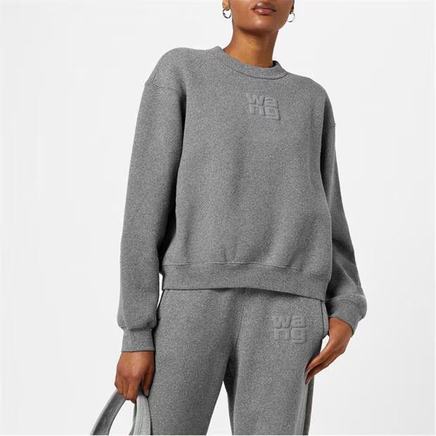 Alexander Wang o1g2r1mq0824 Puff Logo Sweatshirt in Grey Size S / US 4 / IT 40 - 3 Thumbnail