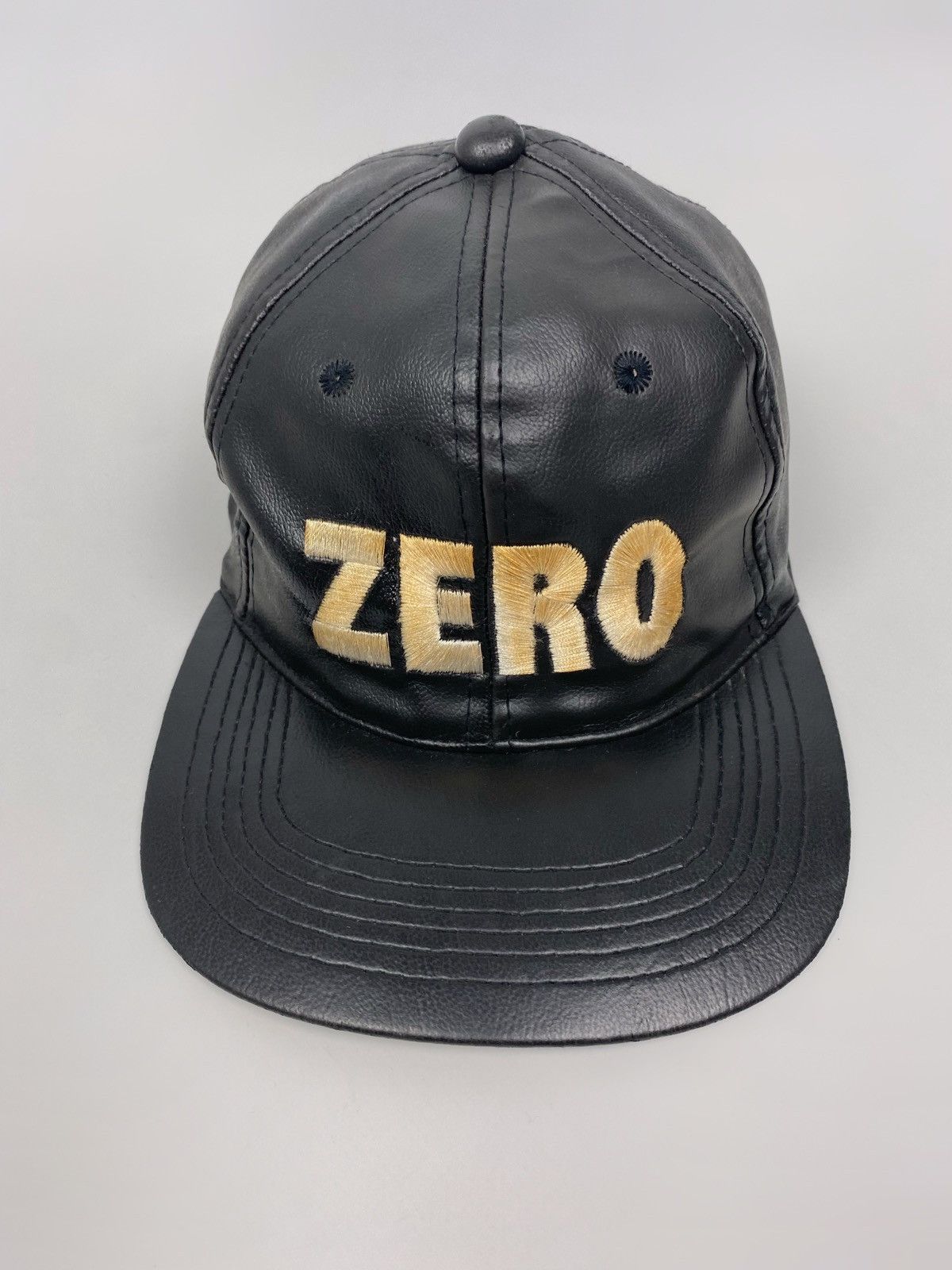 Vintage 1990’s Vintage Zero Spell Out PVC Coated Snap Back Hat Size ONE SIZE - 2 Thumbnail