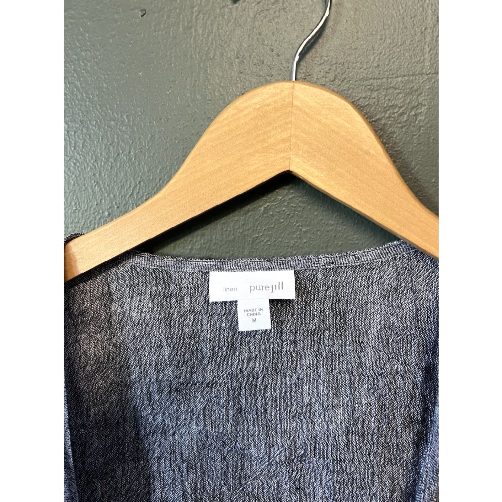 J. Jill Pure Jill Cardigan Sweater Womens Blue Linen Lightweight Open Front Size M Size M / US 6-8 / IT 42-44 - 3 Thumbnail