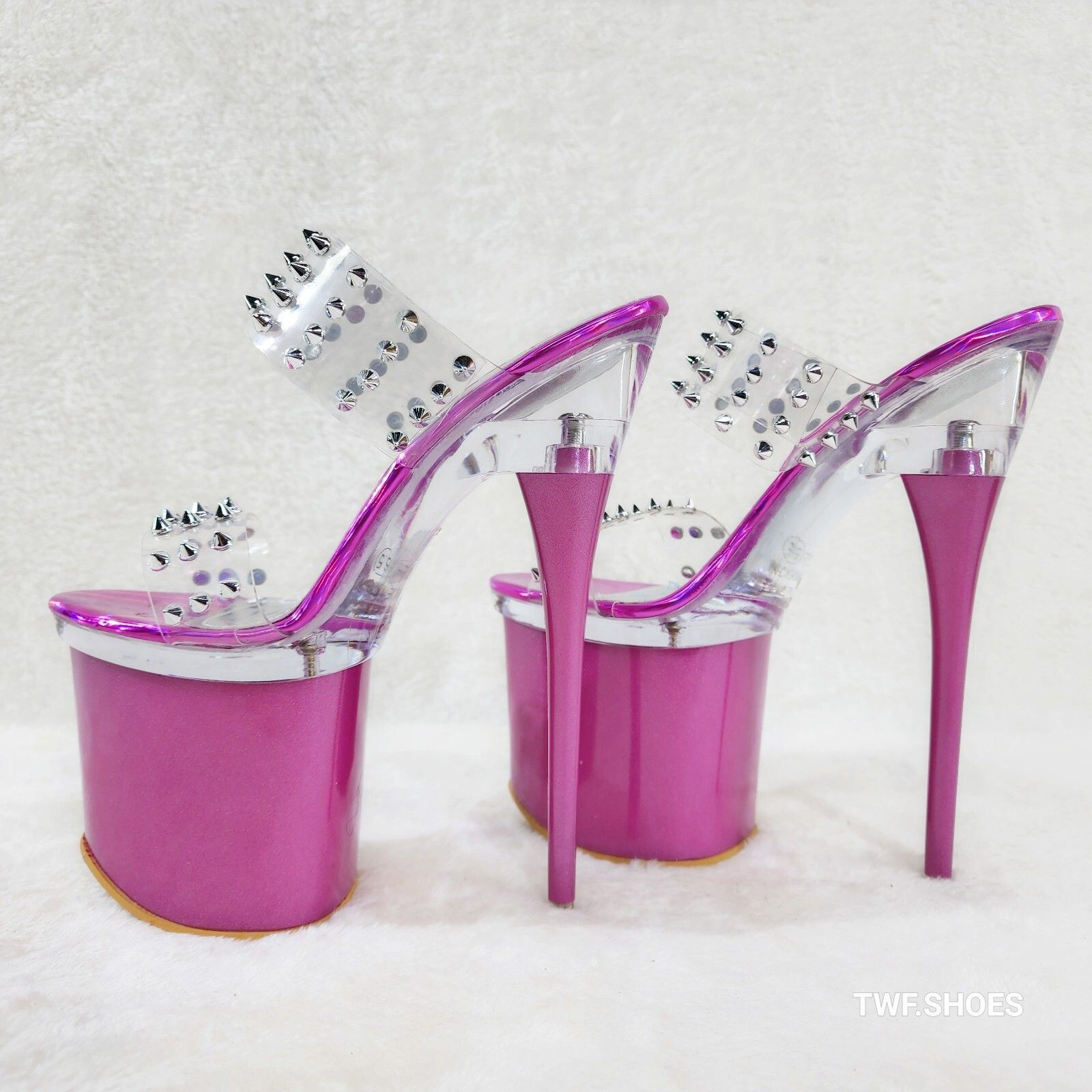 Other Bulls Sleek Slim 8" Towering Platform Heels Purple Double Cl Size US 7.5 / IT 37.5 - 1 Thumbnail