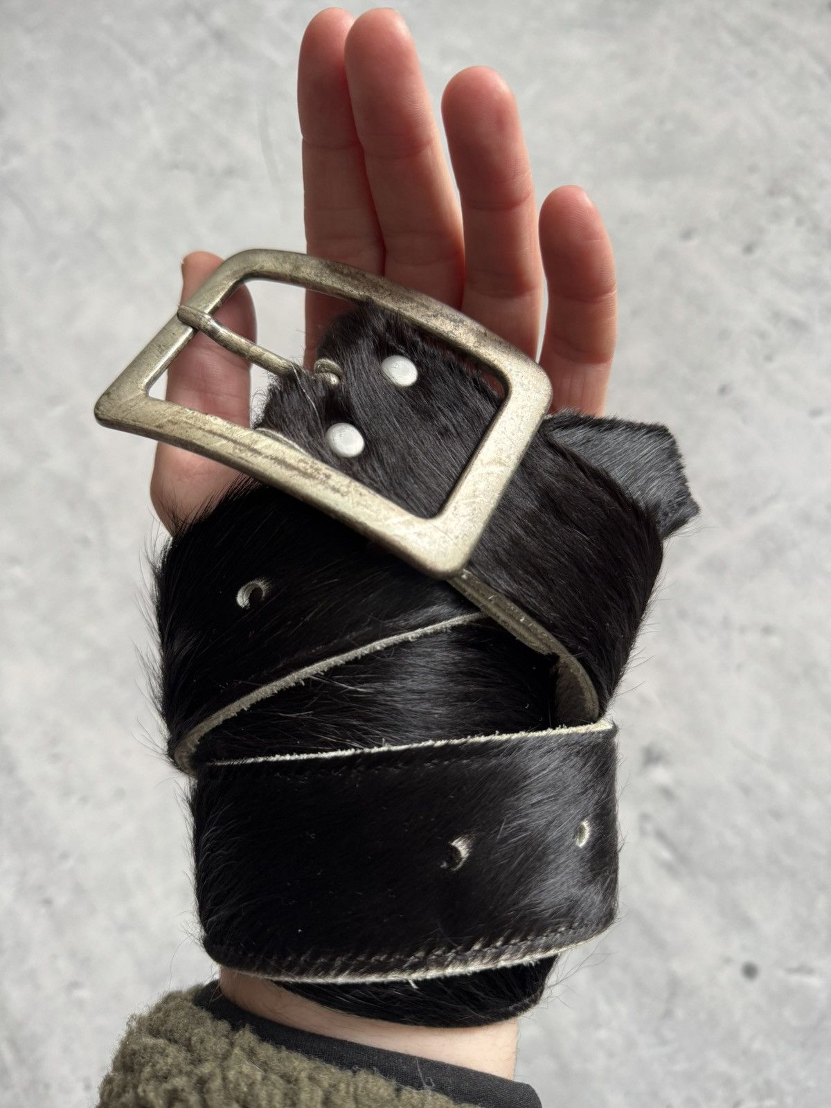 Japanese Brand RARE Horse hair Y2K Vintage Avantgarde leather belt Japanese Size ONE SIZE - 1 Thumbnail