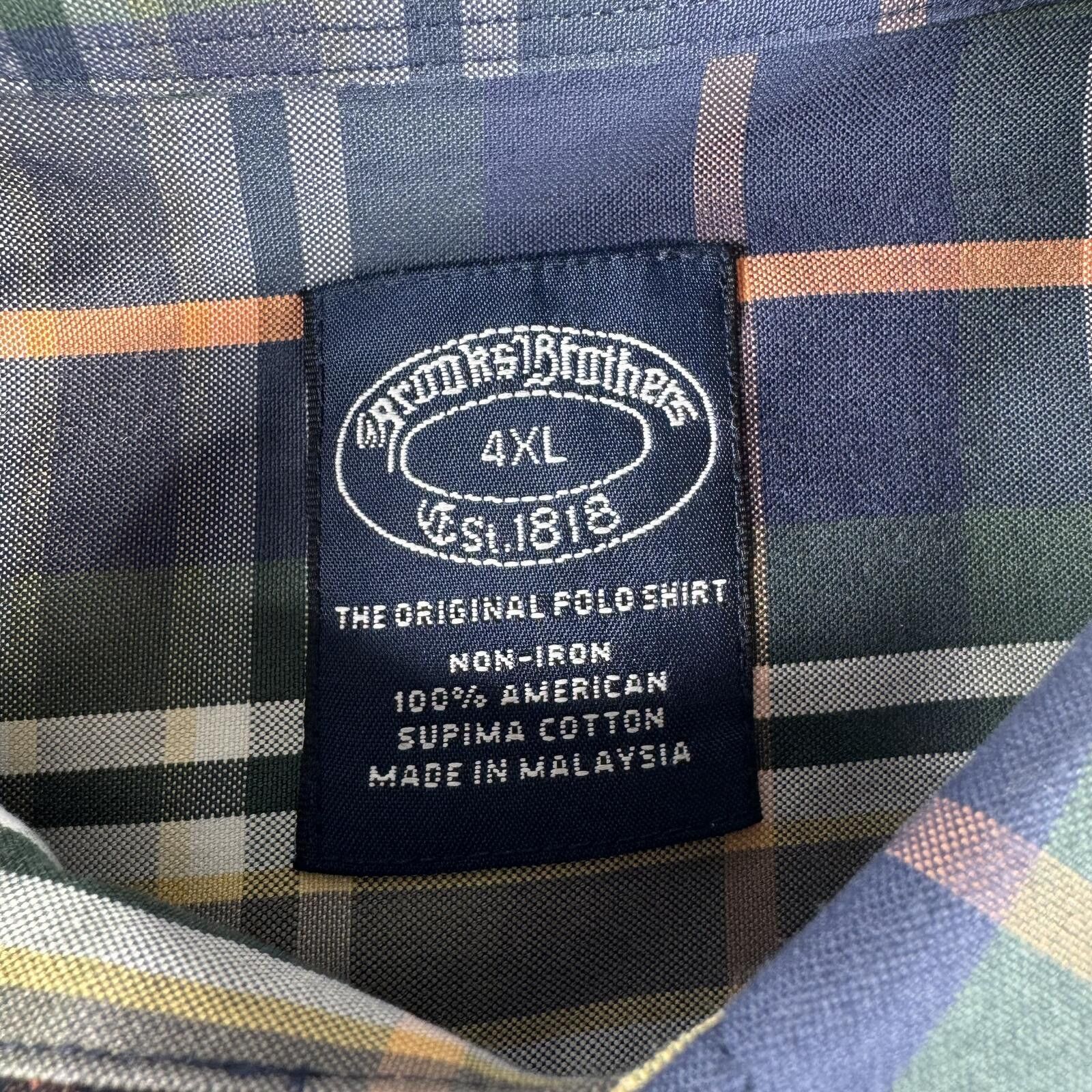 Brooks Brothers Brooks Brothers Shirt Men's 4XL Navy Non-Iron Supima Cotton Size US XXL / EU 58 / 5 - 5 Thumbnail