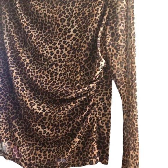 Other NWT Marissa Olivia High Neck Long-sleeved Leopard Print Top Size L / US 10 / IT 46 - 3 Thumbnail