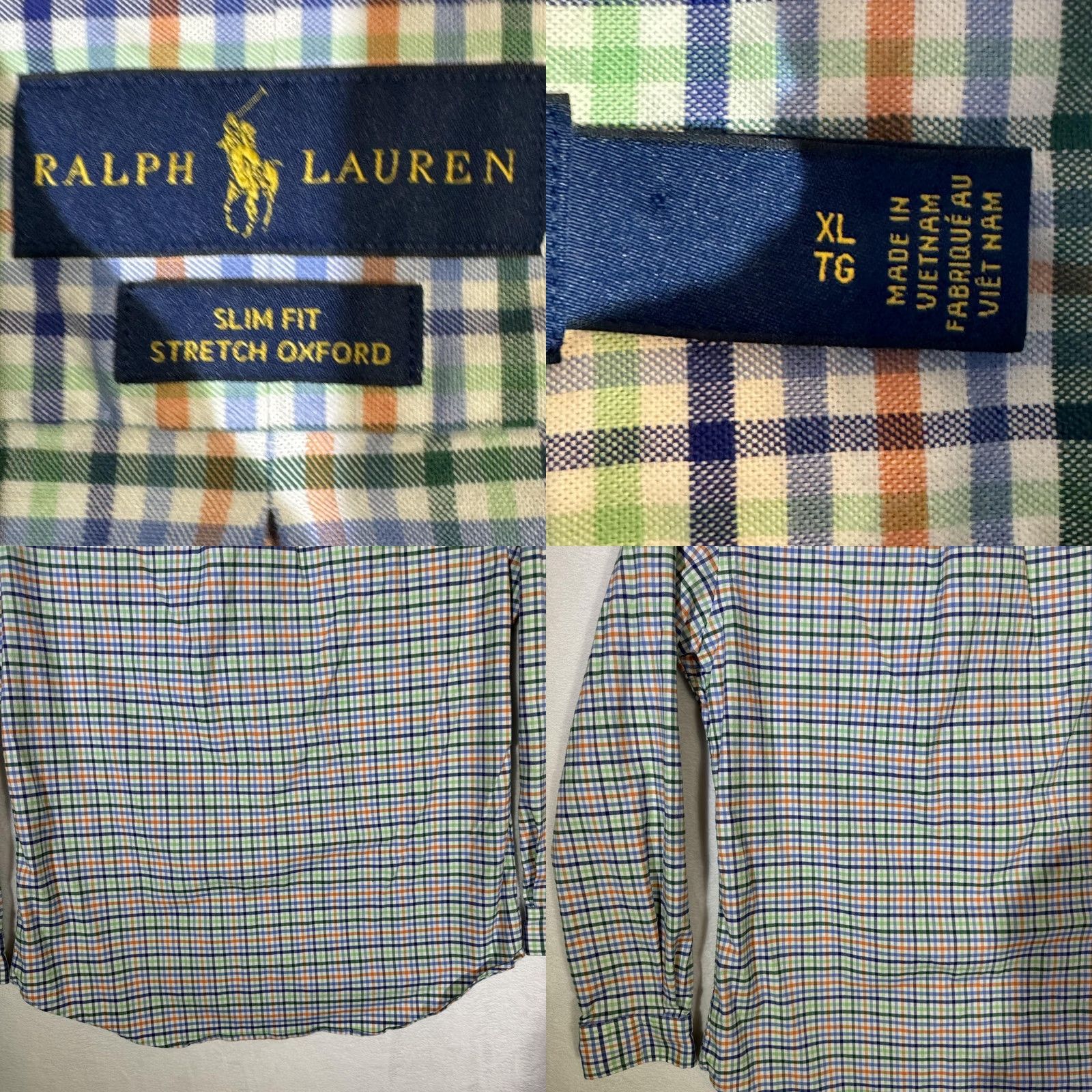 Ralph Lauren Ralph Lauren Shirt Mens XL Blue Green Orange Plaid Stretch Oxford Slim Fit Polo Shirts Polo Pony Embroidered Button-Down Classic Preppy Size US XL / EU 56 / 4 - 8 Thumbnail