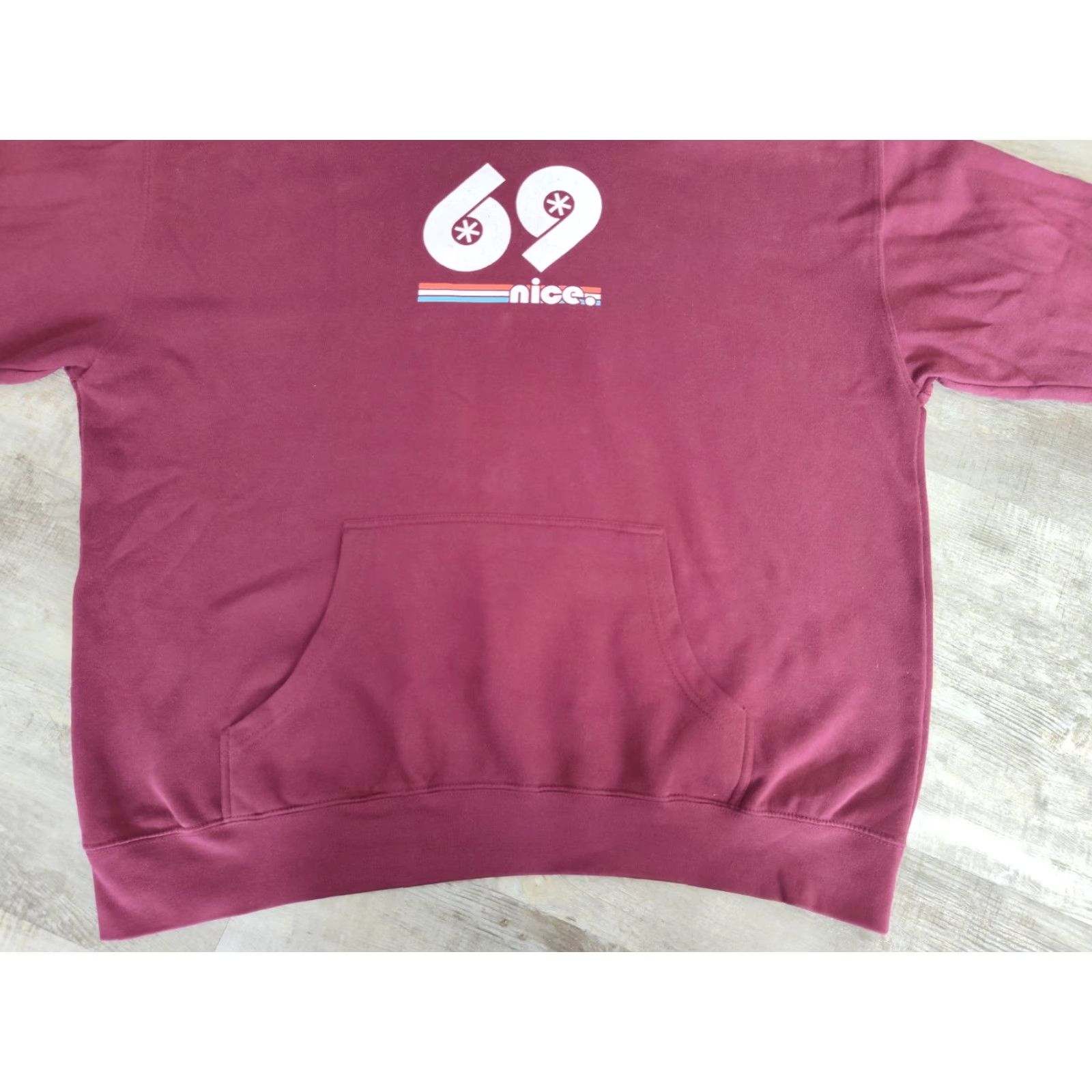 Vintage Men's Burgundy Hooded Sweatshirt Hoodie 2XL Fleece EUC Size US XXL / EU 58 / 5 - 6 Thumbnail