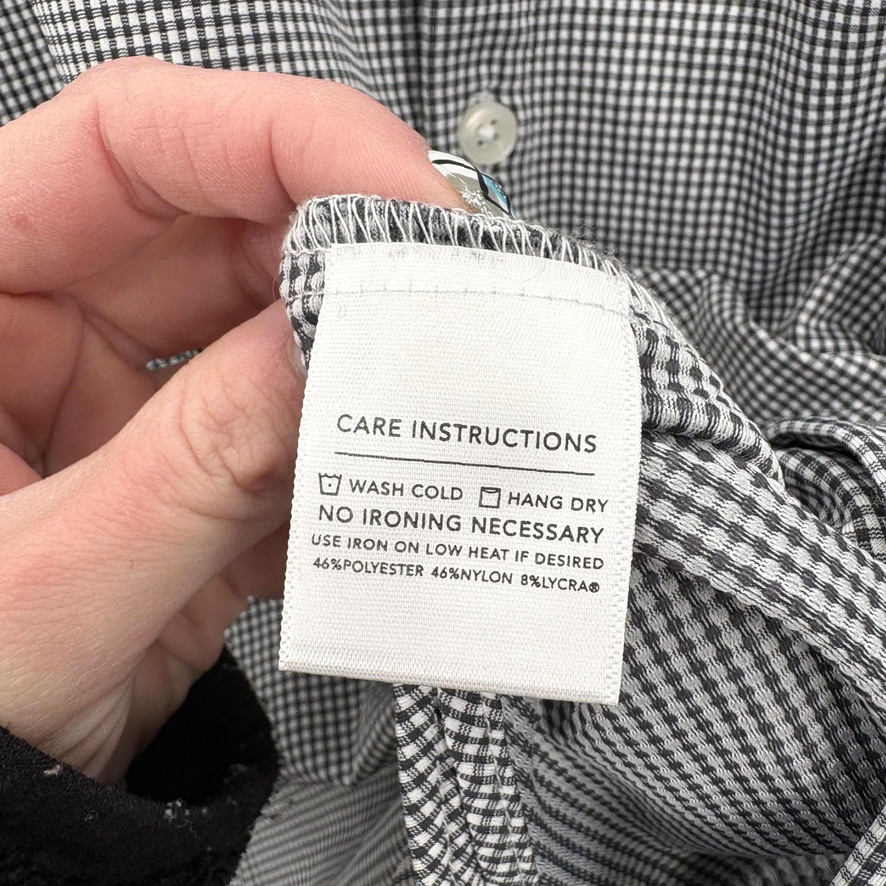 Mizzen+Main Mizzen+Main Spinnaker Shirt Mens Small Black Gingham Trim Fit Dress Stretch Shirt Mens Slim Pattern Gingham 90s Style (Note: Not applicable) Size 36R - 4 Thumbnail