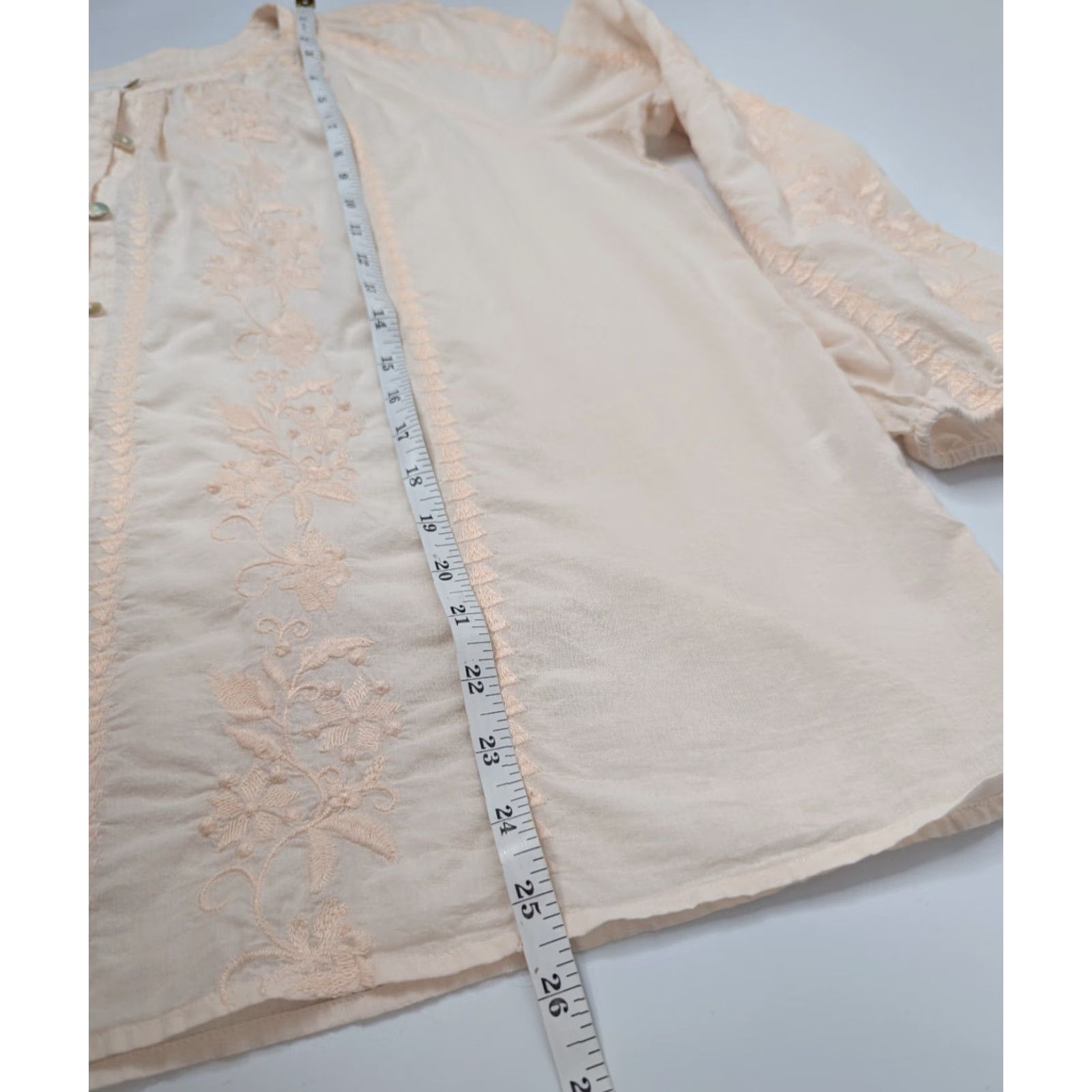 J. Jill J Jill Women’s L Petite Floral Embroidered Boho Button Long Sleeve Blouse Size L / US 10 / IT 46 - 5 Thumbnail