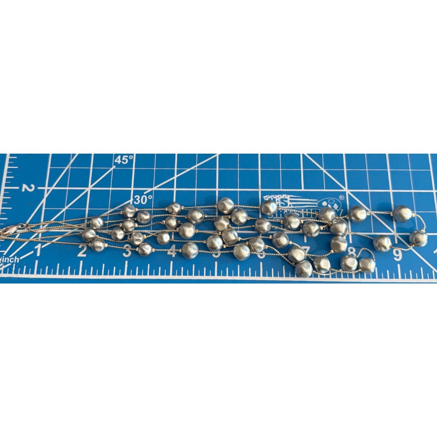 Other Vintage Silver Tone Multi Strand Necklace Gray Faux Pearl St Size ONE SIZE - 5 Thumbnail