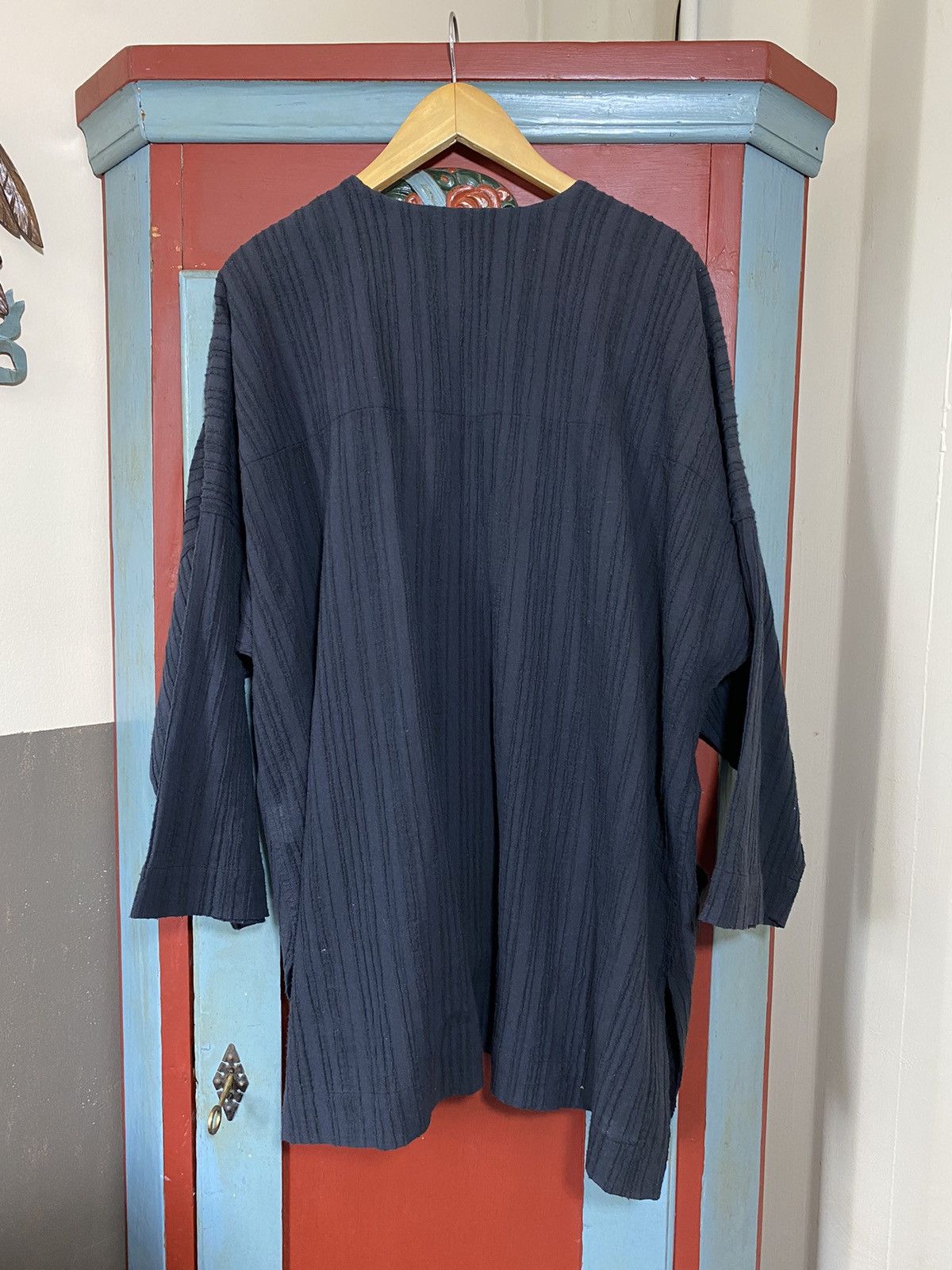 Issey Miyake Plantation Issey Miyake Black Haori Kimono Jacket Size US M / EU 48-50 / 2 - 2 Thumbnail